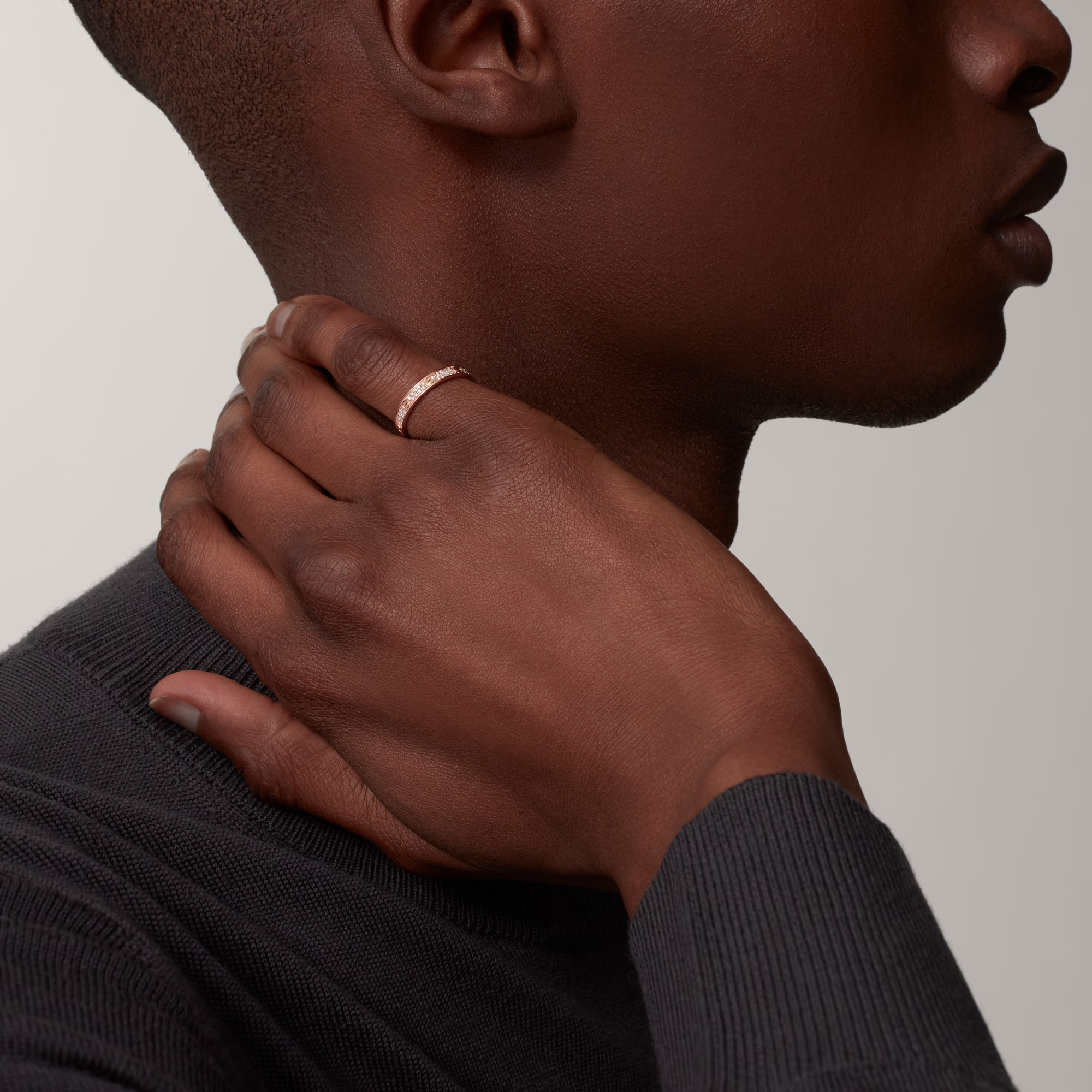 Carty Love Stardust Ring ,Rose Gold ,Full Pave Moissanite,Small Model