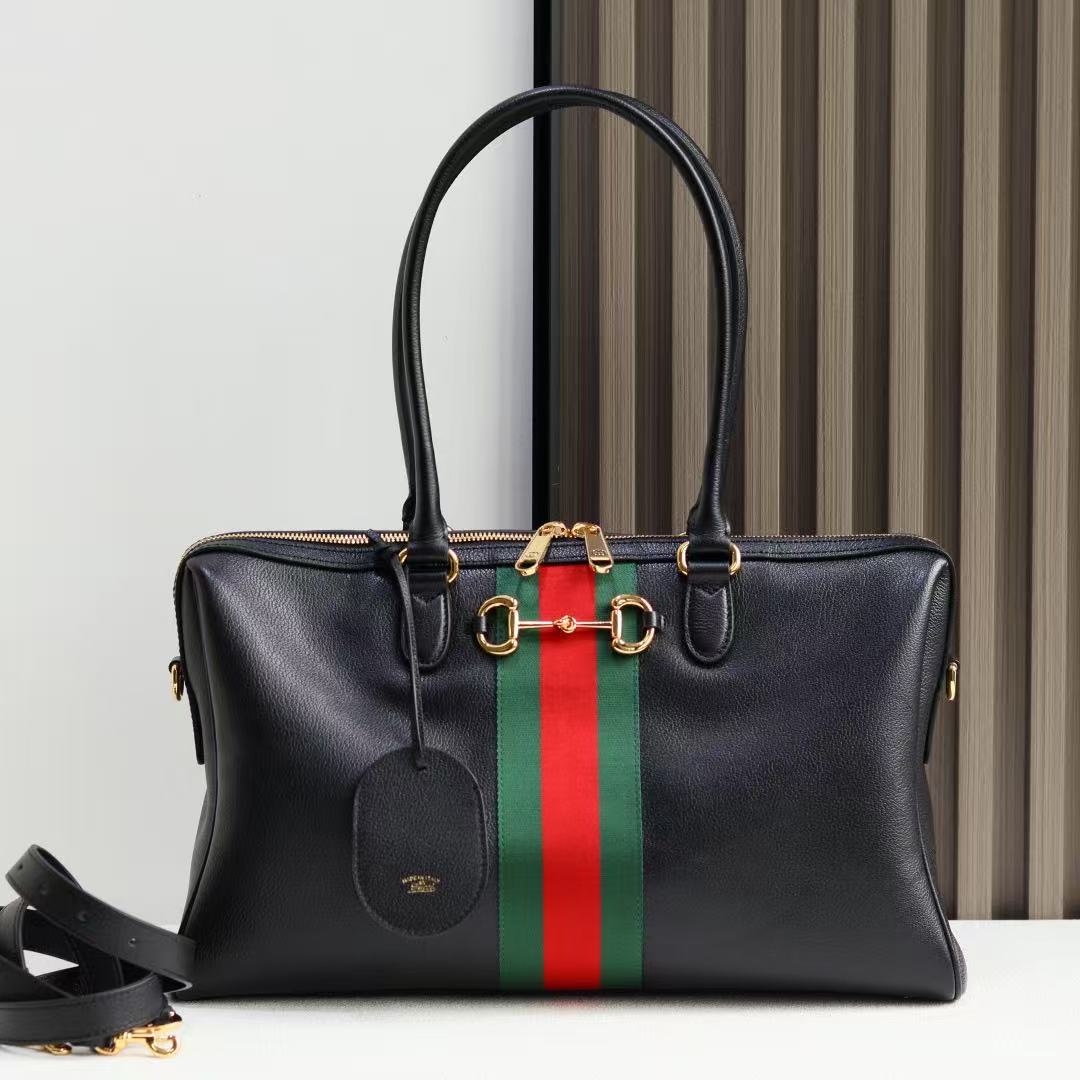 [TOP] GUCCI Borsetto Boston Bag 38.5x22.5x13cm - Black - 711 Luxury