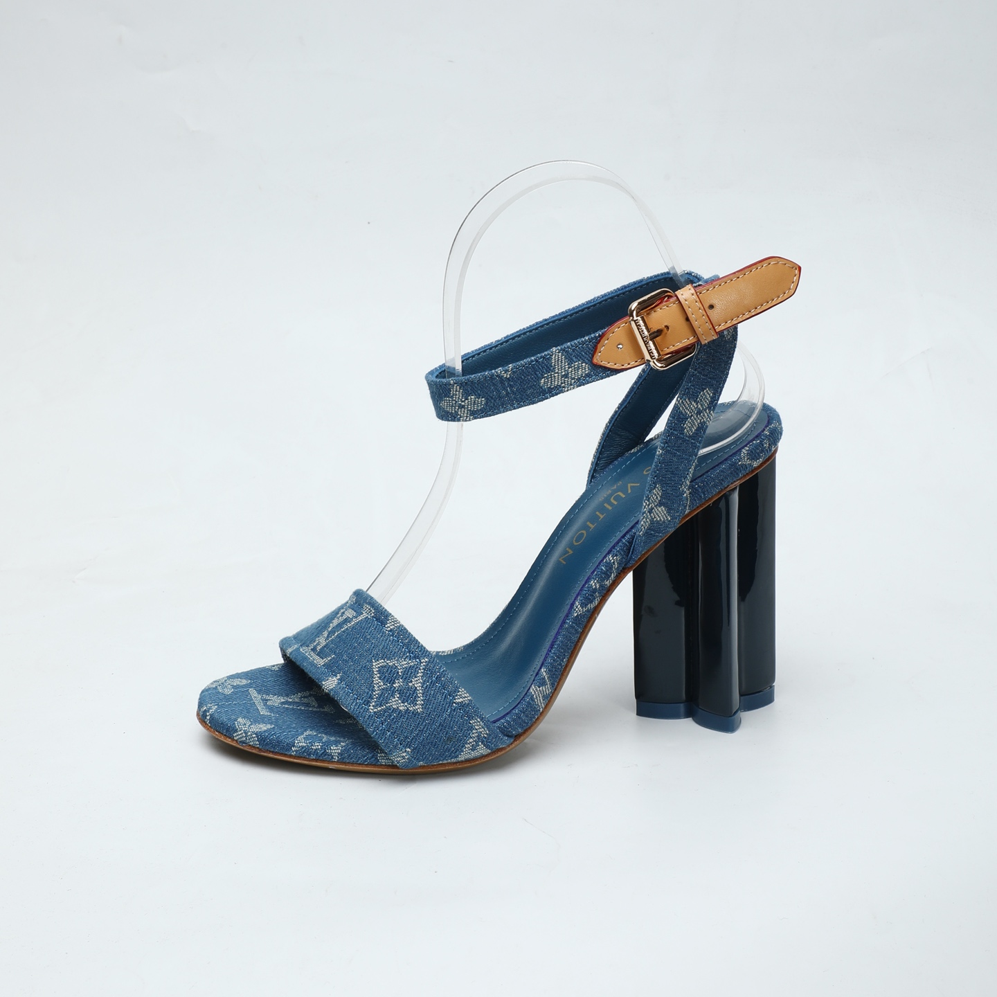 [TOP] Louis Vuitton LV 10cm High Heel Sandals - Denim Blue - 711 Luxury