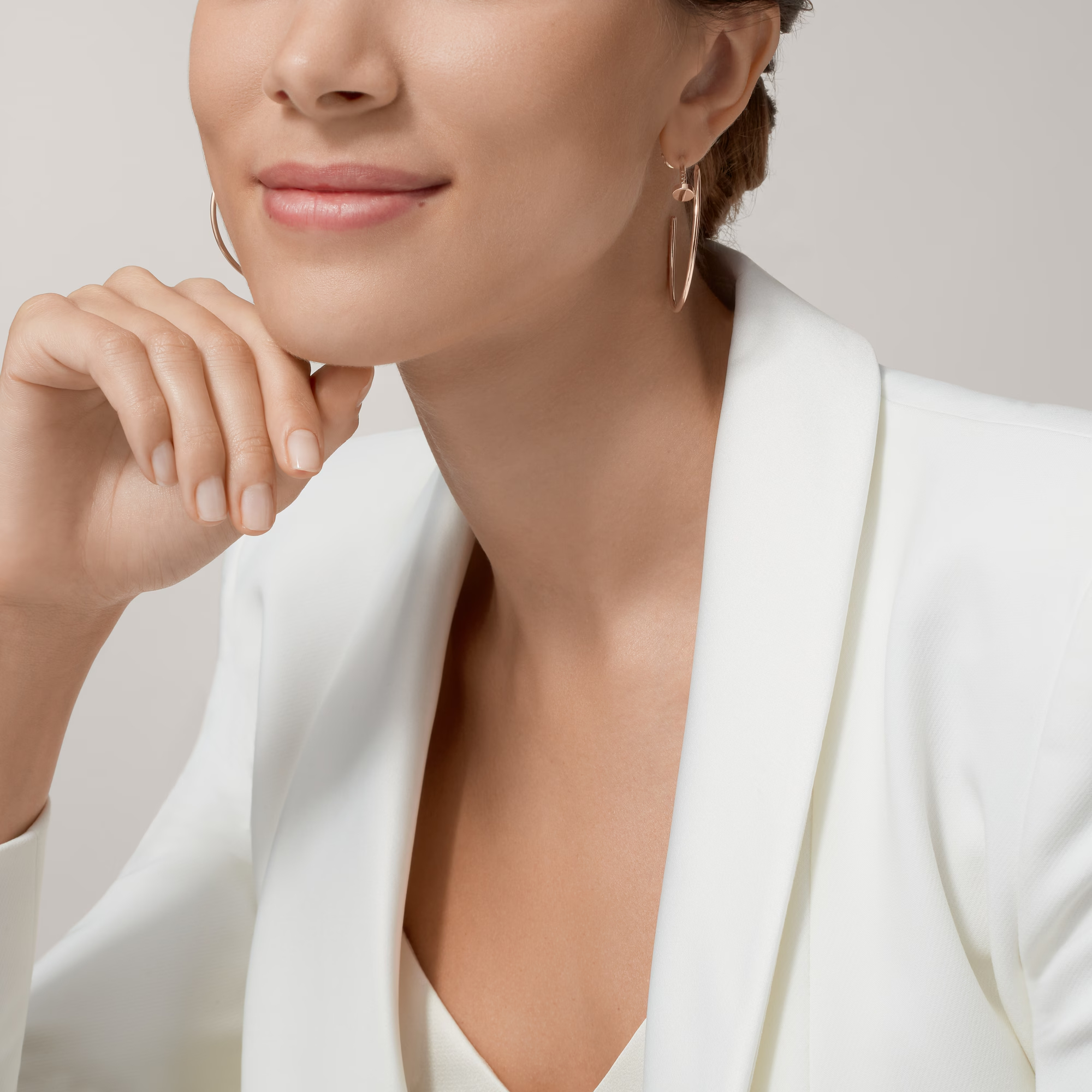 Carty Nails Solo Trace Earrings,Rose Gold