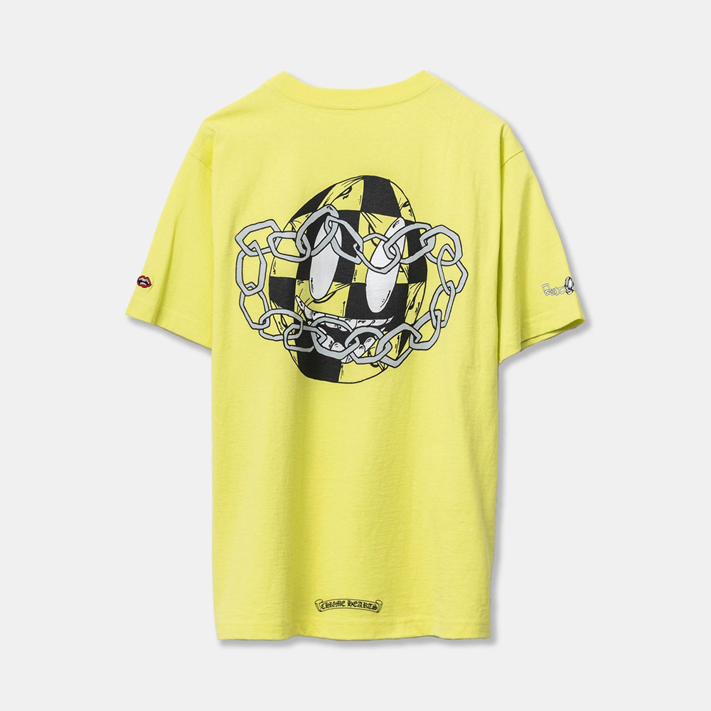 Chrome Hearts Neon Yellow Chrome Hearts x Matty Boy Chain Face T-Shirt #382666