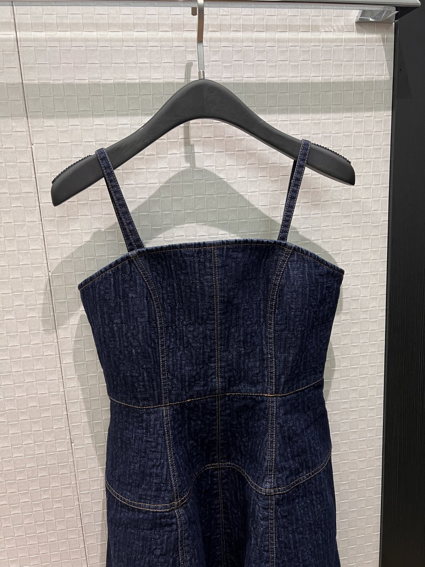 [TOP] FENDI  Denim Suspender Tube Dress - Blue