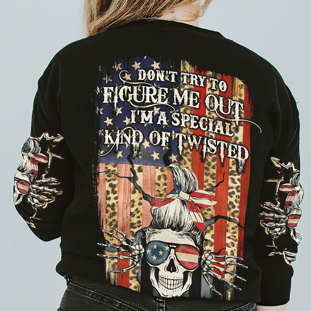 DON'T TRY TO FIGURE ME FLAG WOMEN'S HOODIE