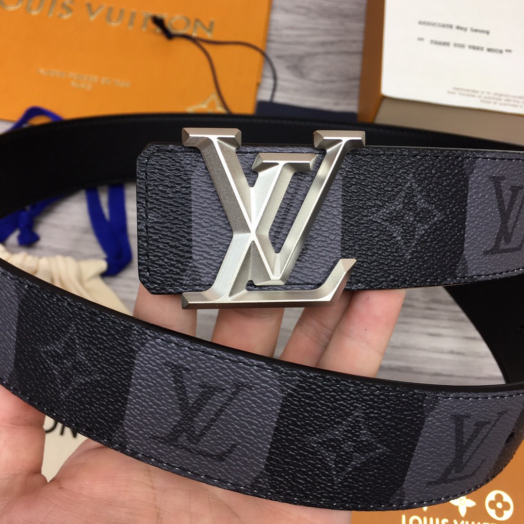 [TOP] Louis Vuitton LV Men's Calfskin Belt 4 cm - Black - 711 Luxury