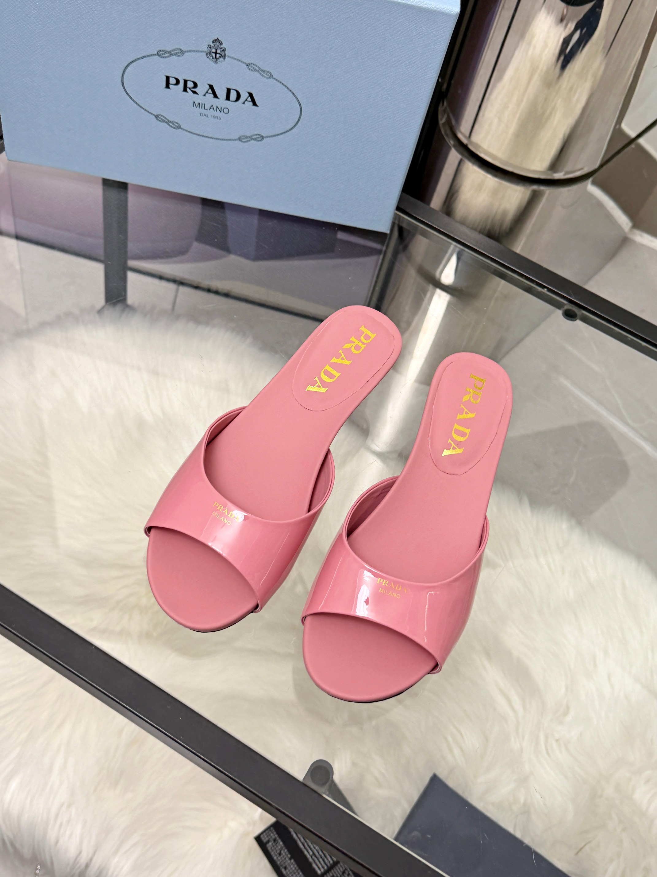 [TOP] PRADA 3.5cm Low Heel Slippers - Pink - 711 Luxury