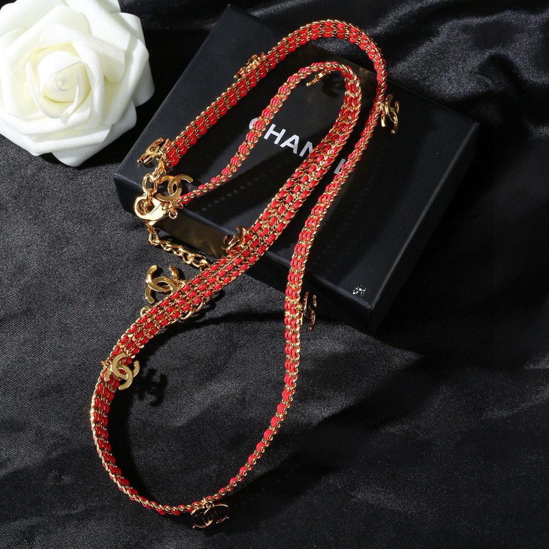 [TOP] CHANEL Waist Chain - Red