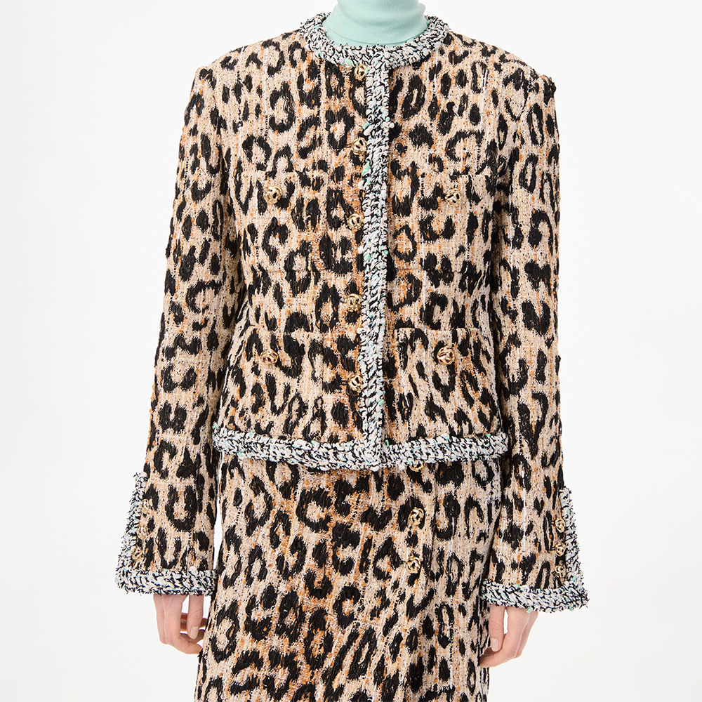 Chanel black Clothing CHANEL Jacket Tweed Mixed Fibers Brown Black White #394708 | Nigo Office