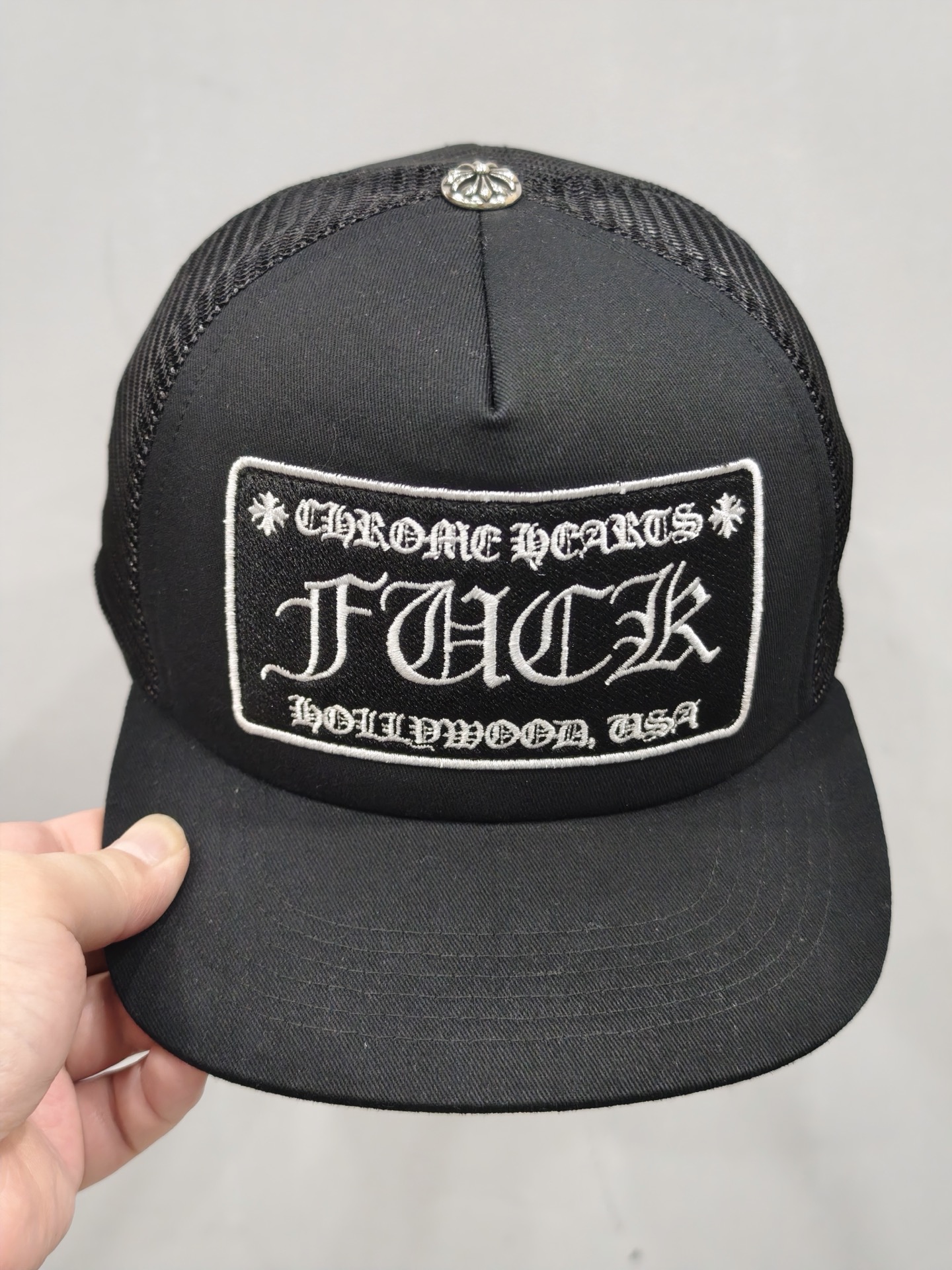 Chrome Hearts Men's Women's Black Letter Embroidered Hip Hop Baseball Cap Casual Duck Tongue Hat #76461