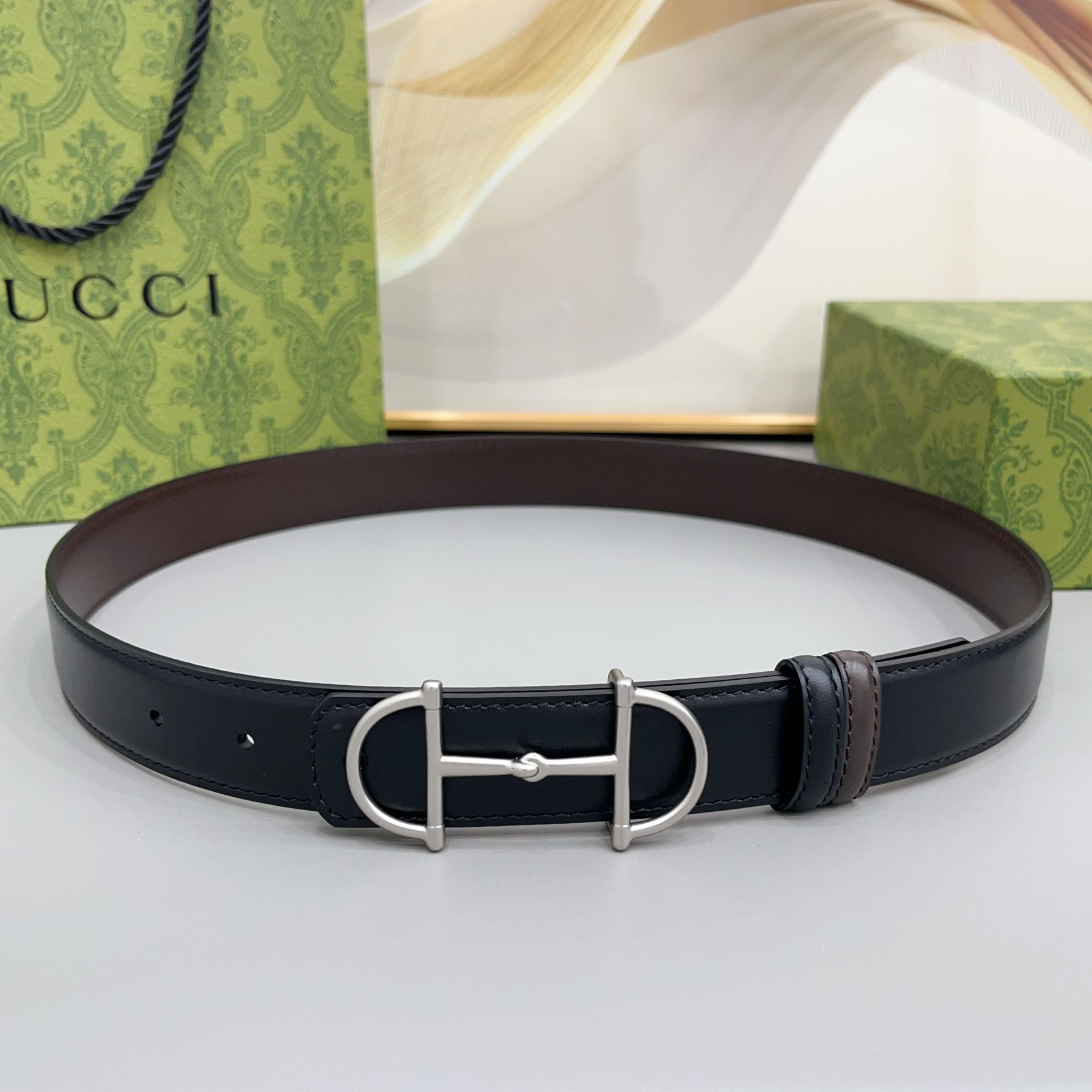 [TOP] GUCCI  Belt 3 cm - Black - 711 Luxury