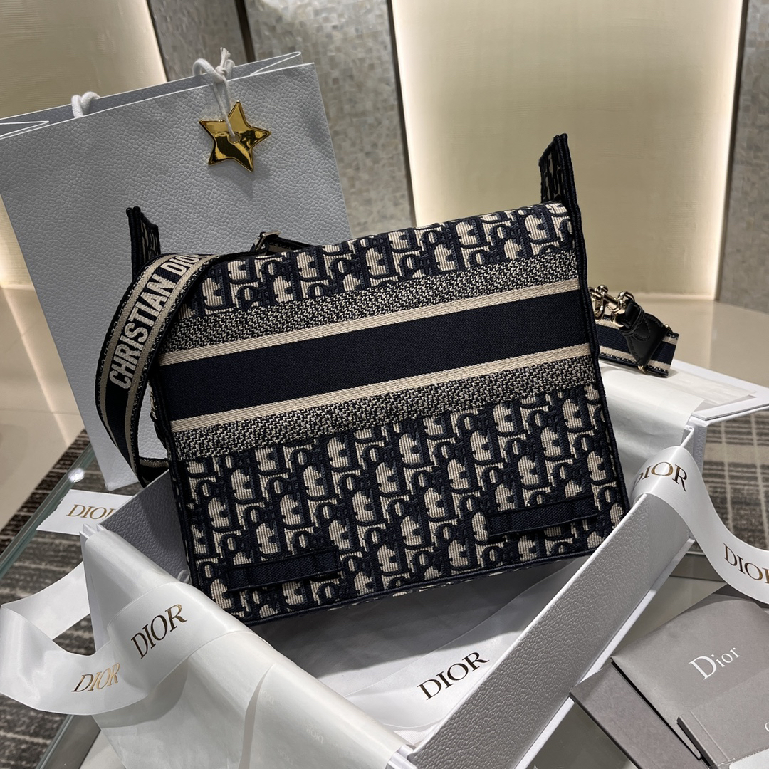 [TOP] Christian Dior Messenger Bag 29x22x12cm - Navy Blue - 711 Luxury