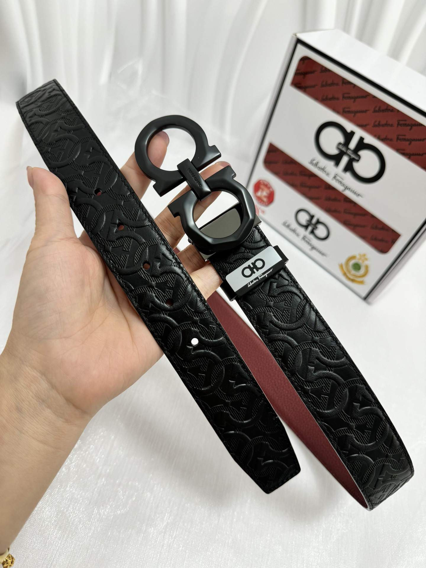 [TOP] Ferragamo Men's Belt 3.5cm - Black - 711 Luxury