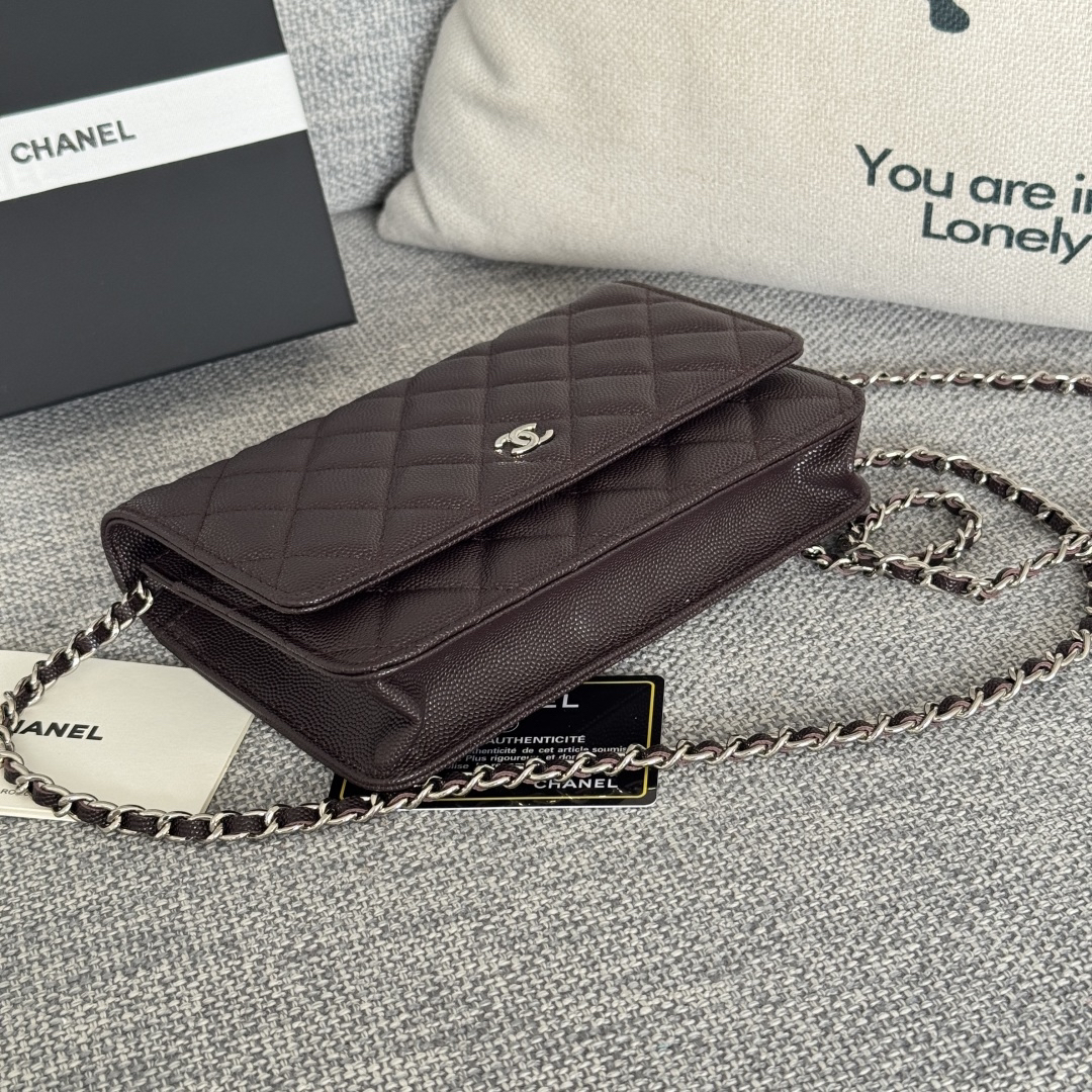 [TOP] CHANEL WOC Bag Caviar Leather 19CM - Coffee&SHW - 711 Luxury