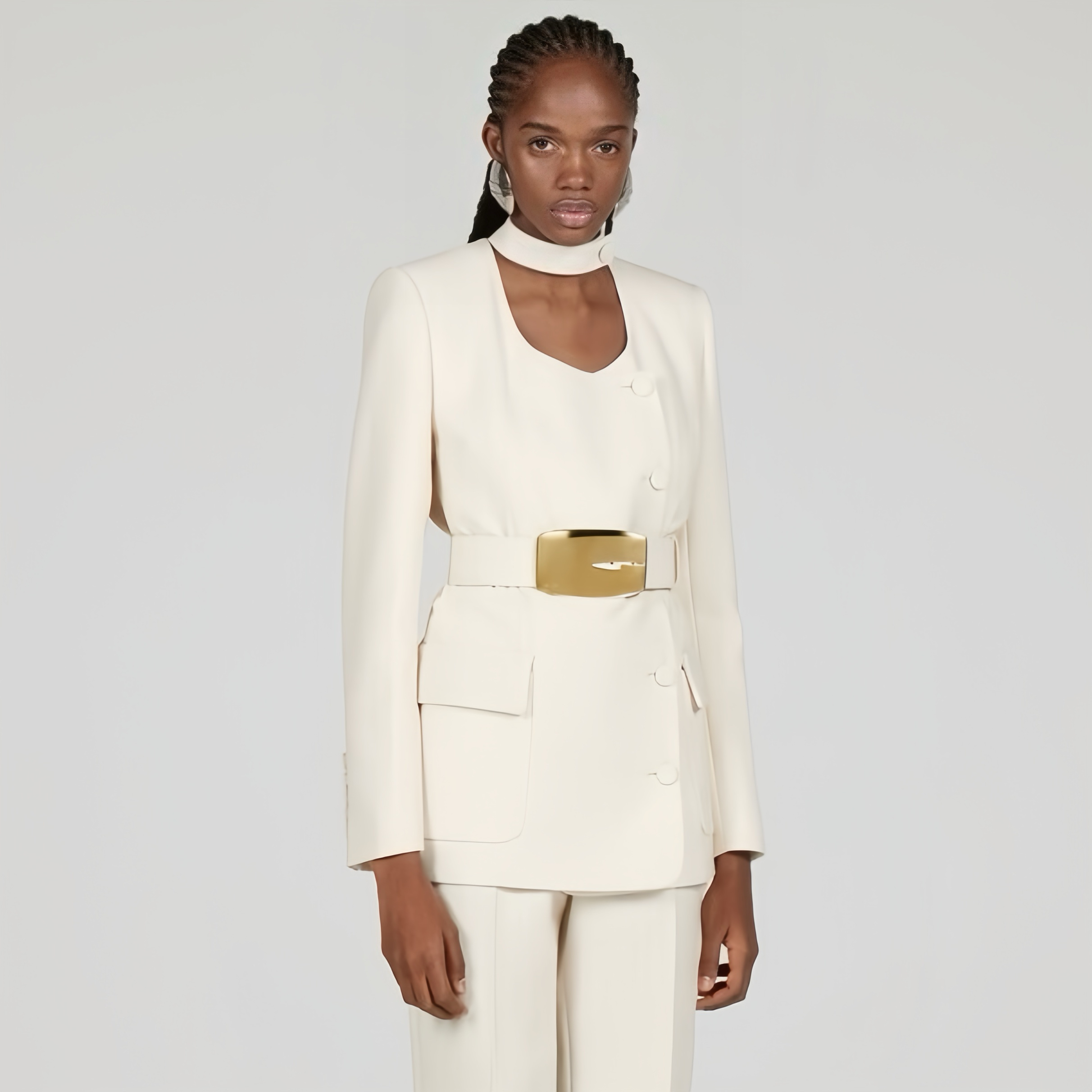 Gucci Belted Wool-crepe Jacket #397213