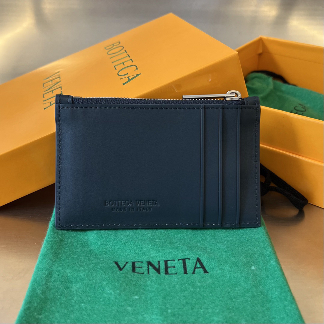 [TOP] Bottega Veneta BV Cowhide  Card Holder 11.8x7.5 cm - Dark Blue - 711 Luxury