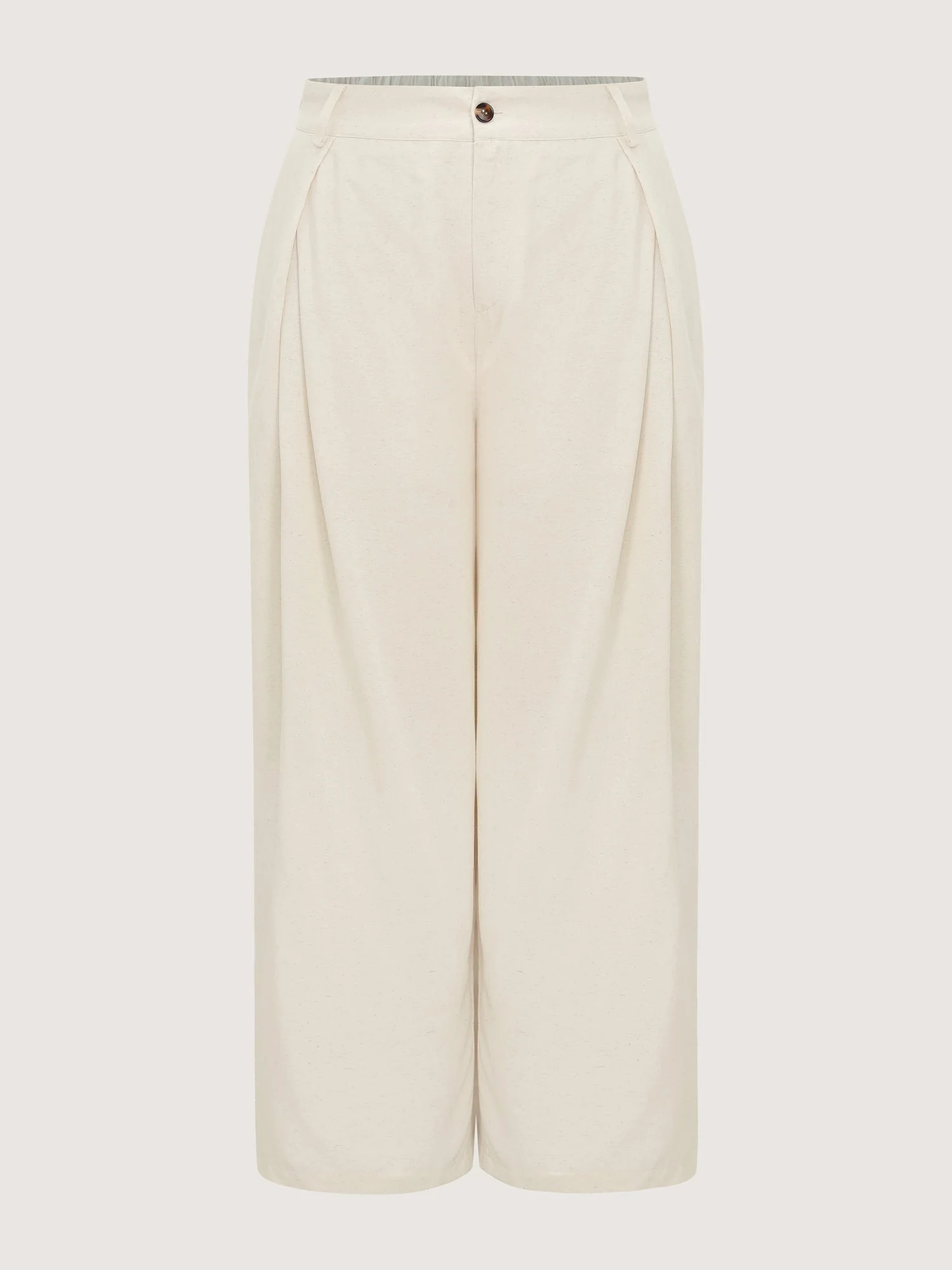 Cotton Linen Blend Wide-Leg Pants