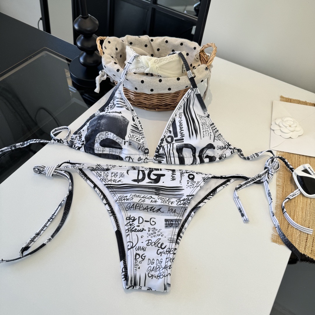 [TOP] Dolce & Gabbana DG Bikini Swimsuit - White - 711 Luxury
