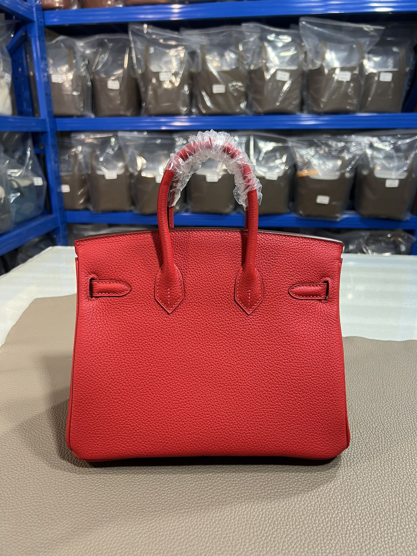 [TOP] HERMES Birkin Togo Leather 25cm - Rouge Casaque & GHW