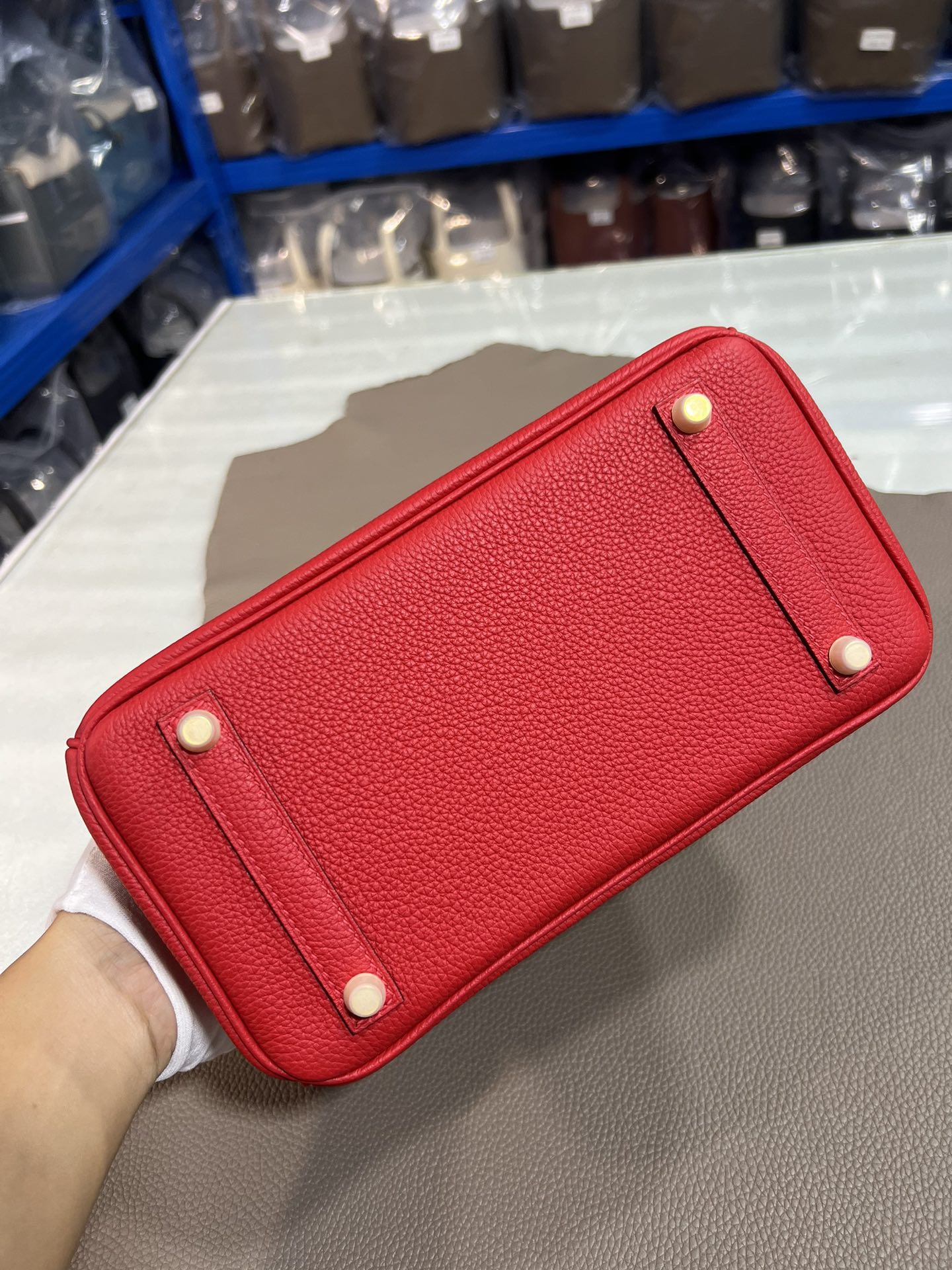 [TOP] HERMES Birkin Togo Leather 25cm - Rouge Casaque & GHW