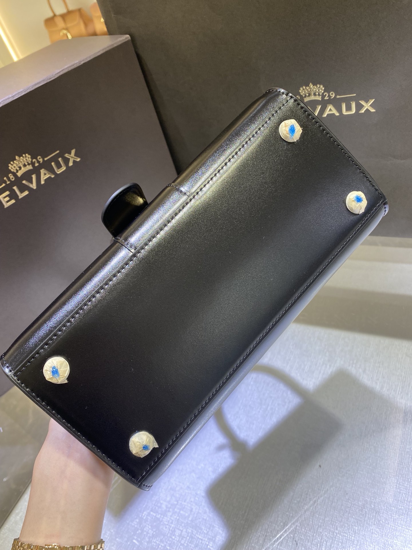 [TOP] Delvaux Brillant Bag Box Leather 24*12*19cm - Black - 711 Luxury