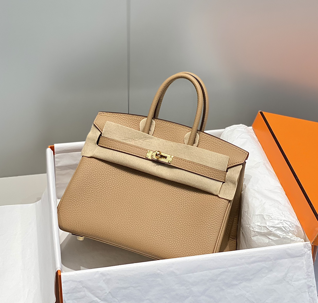 [TOP] HERMES Birkin Togo Leather 25cm - Natural & GHW - 711 Luxury