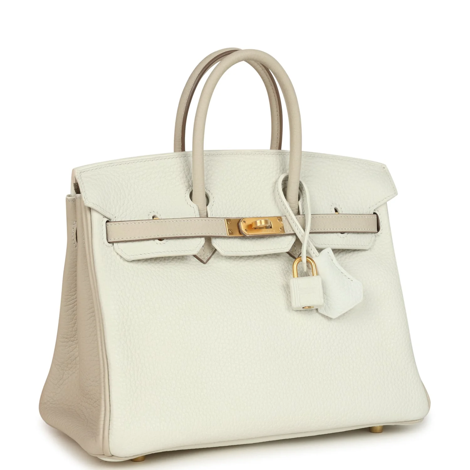 Hermes Special Order (HSS) BirkinWhite and Trench Clemence Brushed Gold Hardware