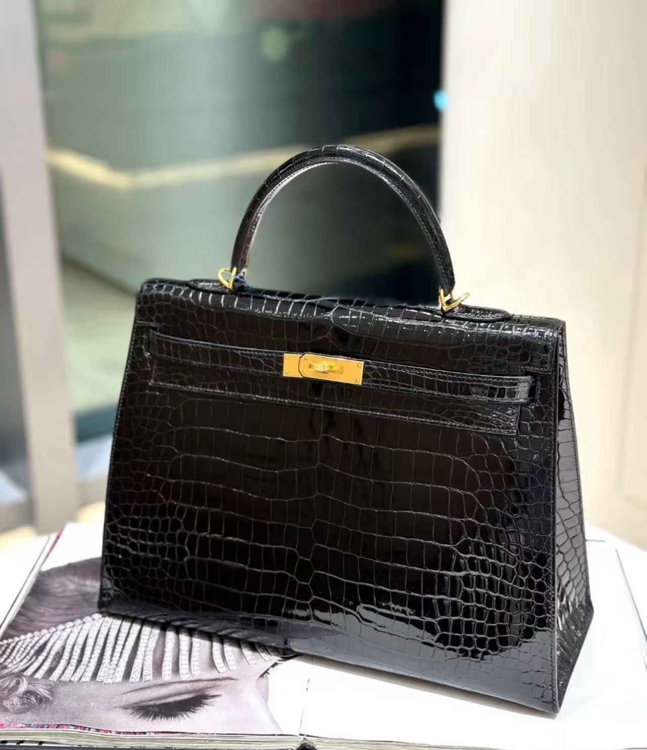 Hermes kelly 35  custom Nile Crocodile