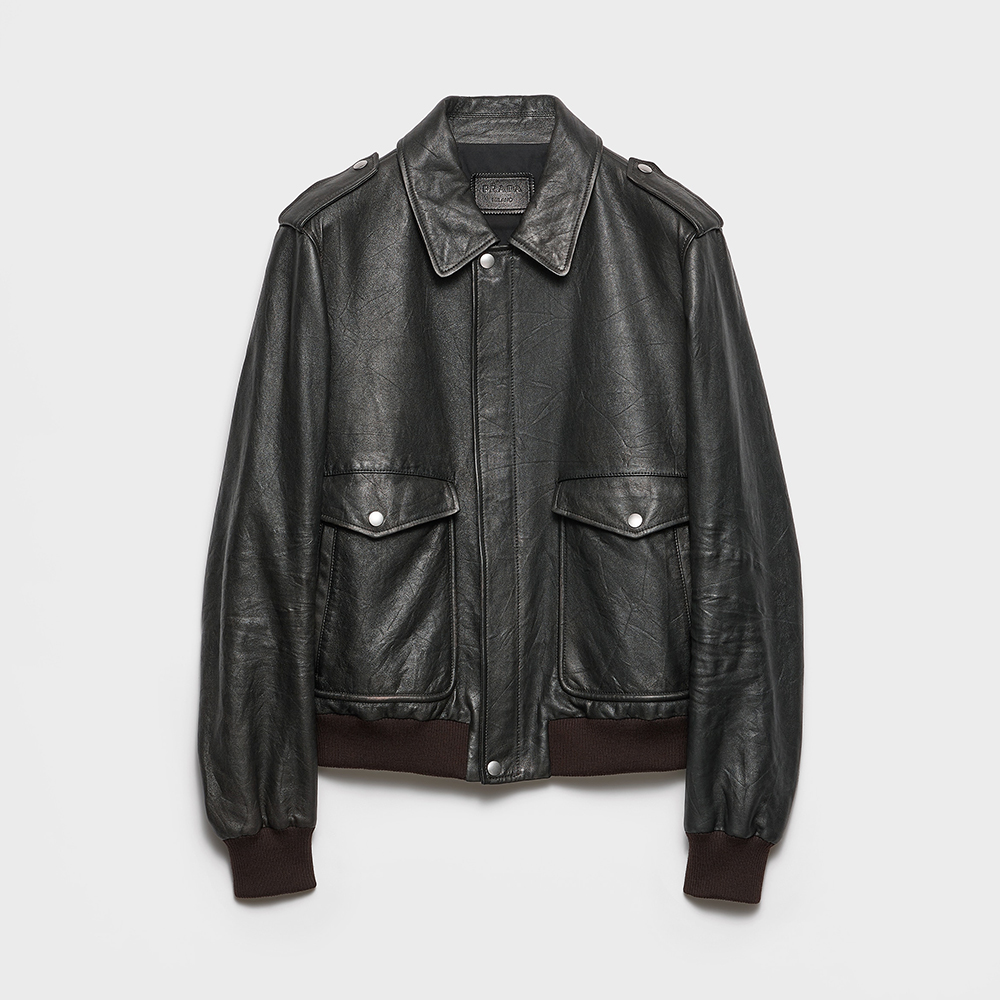 Prada black Clothing PRADA Black Nappa Leather Jacket #390410 | Nigo Office