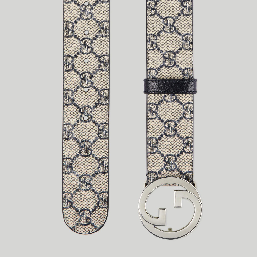 [TOP] GUCCI GG Belt 4.0cm - Black/Beige - 711 Luxury