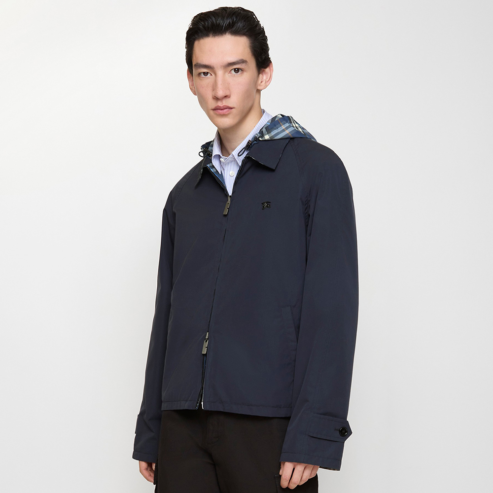 Burberry Reversible Check Cotton Jacket in Silhouette Blue #387490