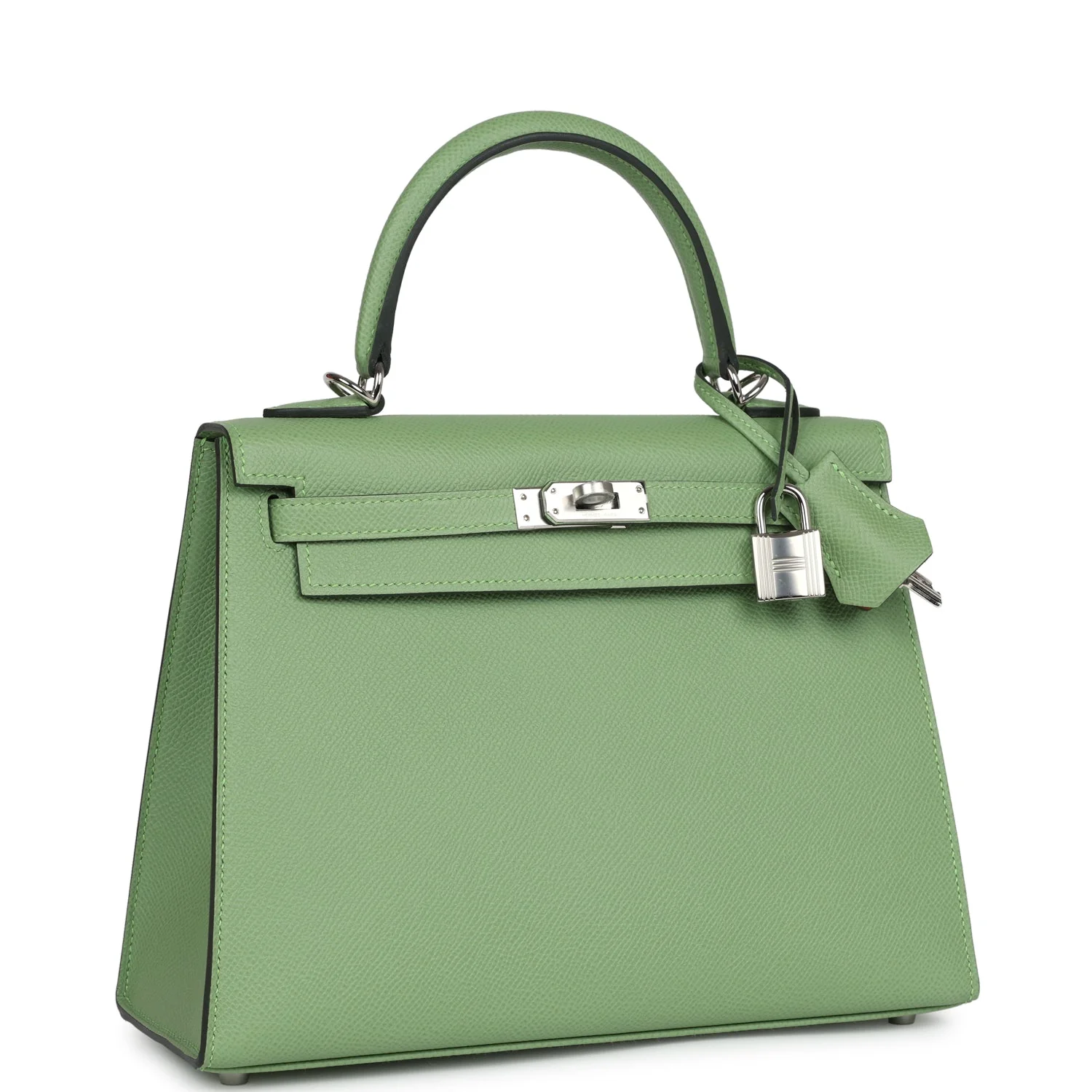 Hermes Special Order (HSS) Kelly Sellier  Vert Criquet Verso Epsom Palladium Hardware