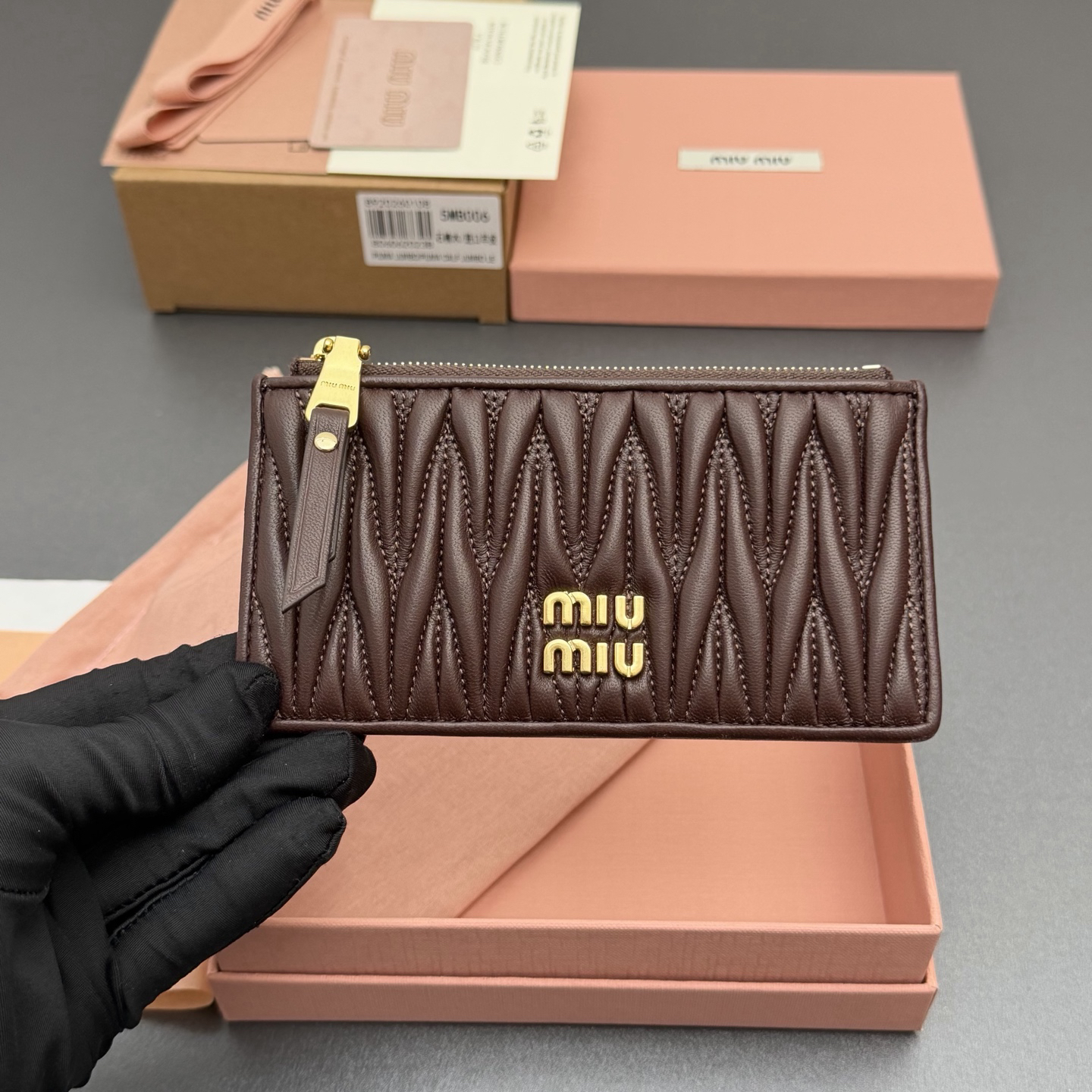 [TOP] Miu Miu  Wallet 15 x 8 cm - Chocolate