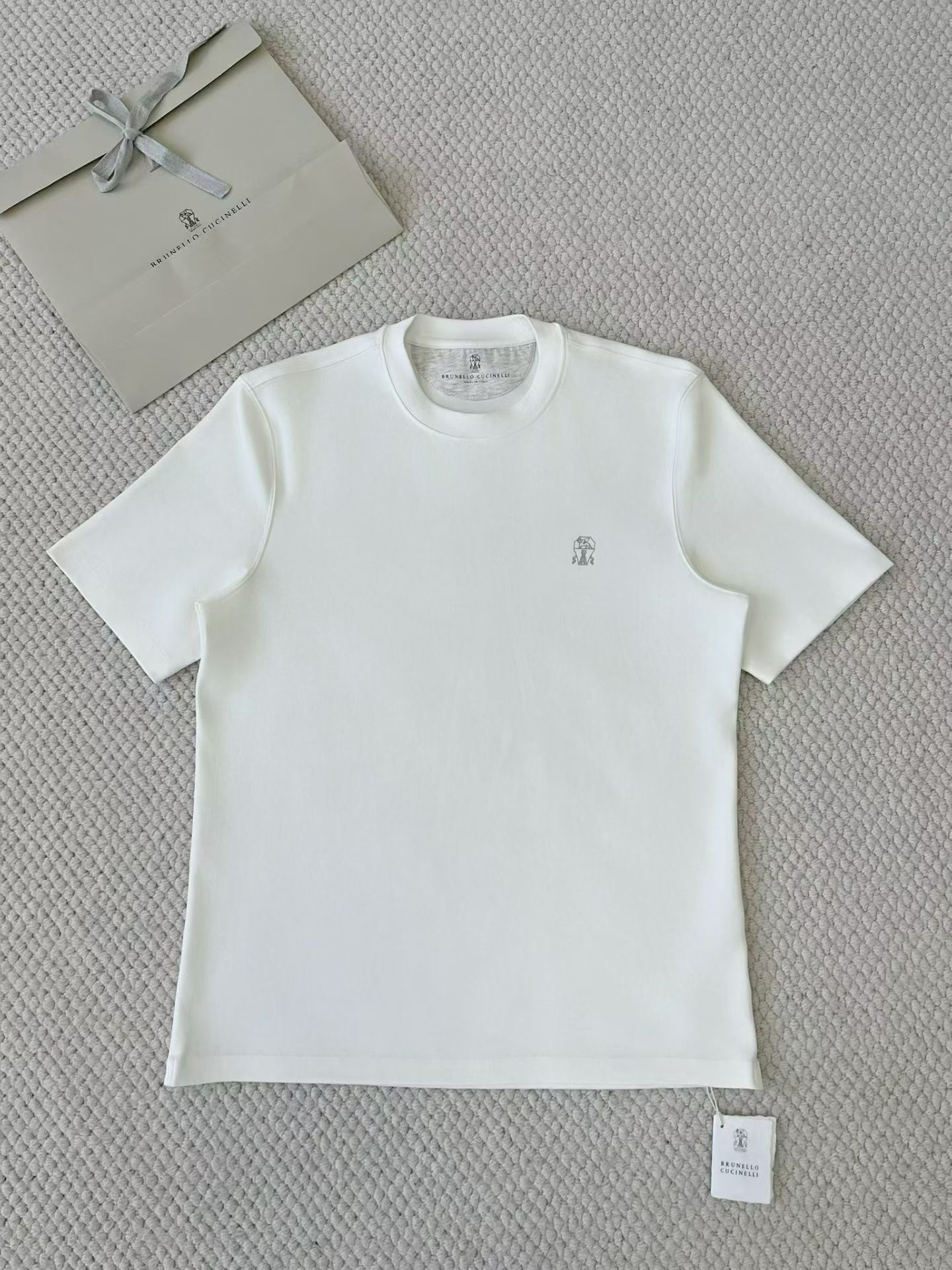 Brunello Cucinelli Clothing Brunello Cucinelli Cotton Jersey Slim Fit Crew Neck T-shirt With Logo View 2 | Nigo Office