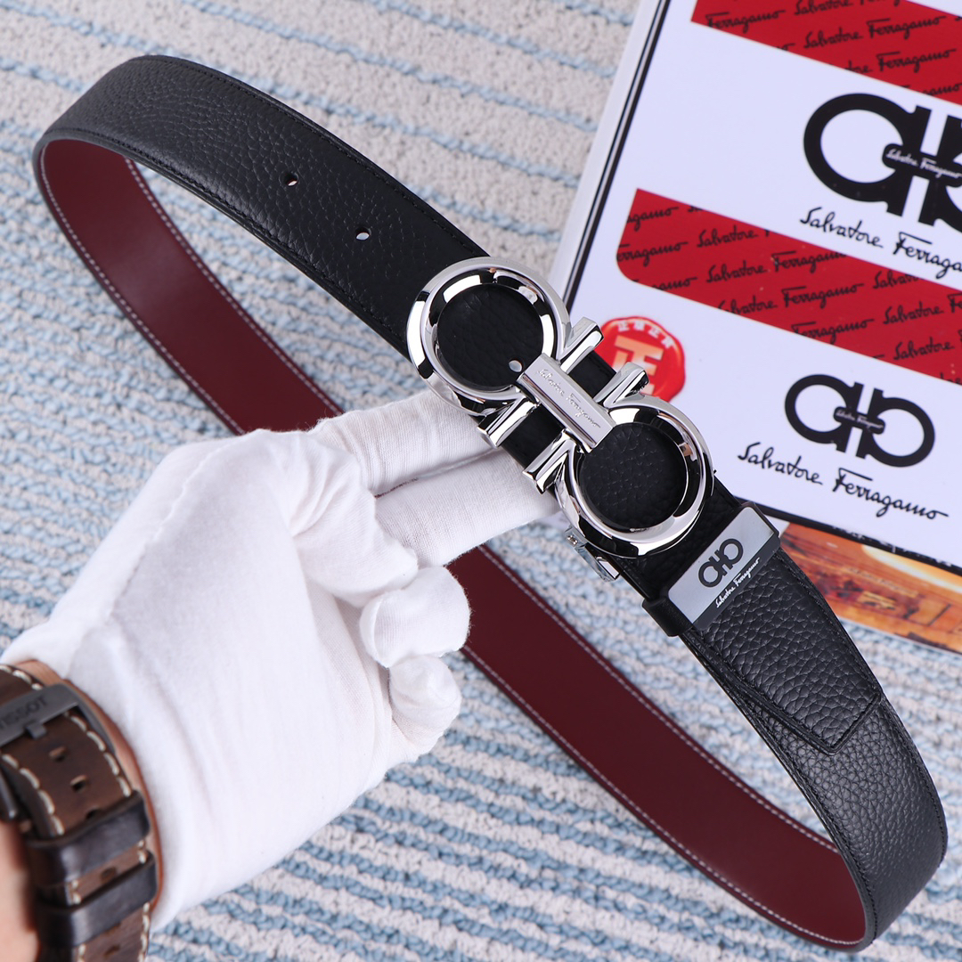 [TOP] Ferragamo Men's Belt 3.5cm - Black - 711 Luxury