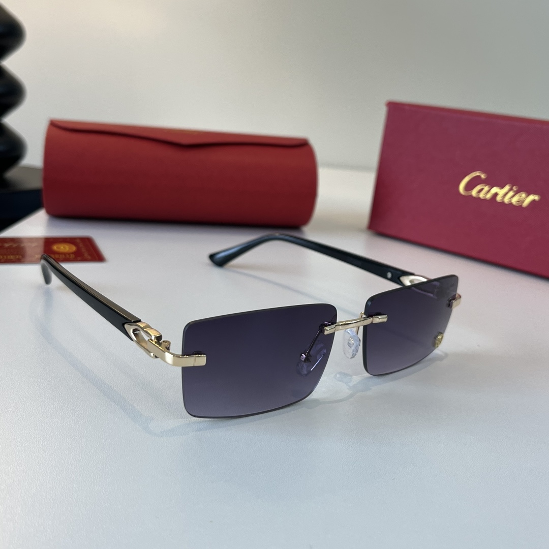 [TOP] Cartier Sunglasses - Black - 711 Luxury