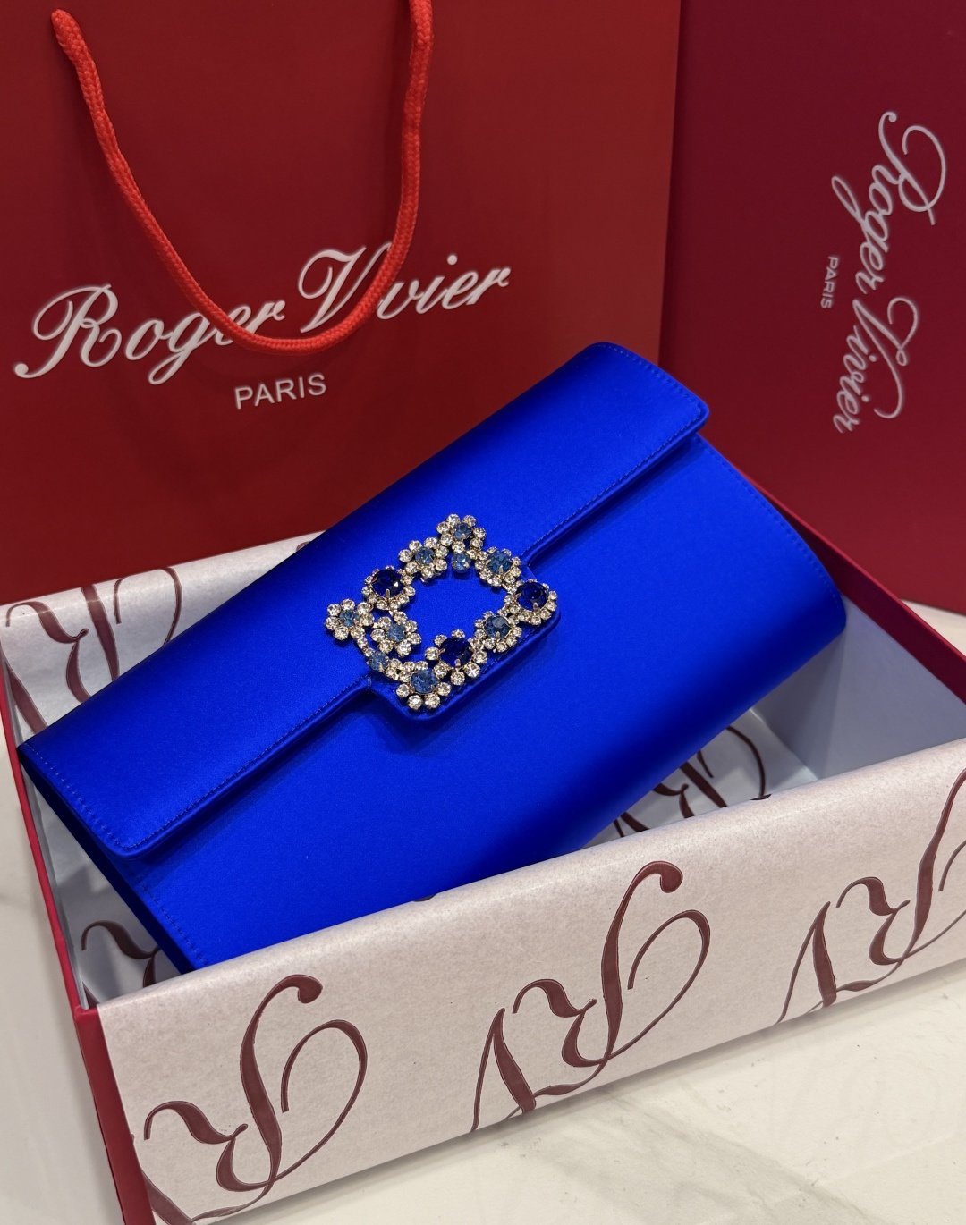 [TOP] ROGER VIVIER Diamond Bag 24-13-3 CM - Blue - 711 Luxury