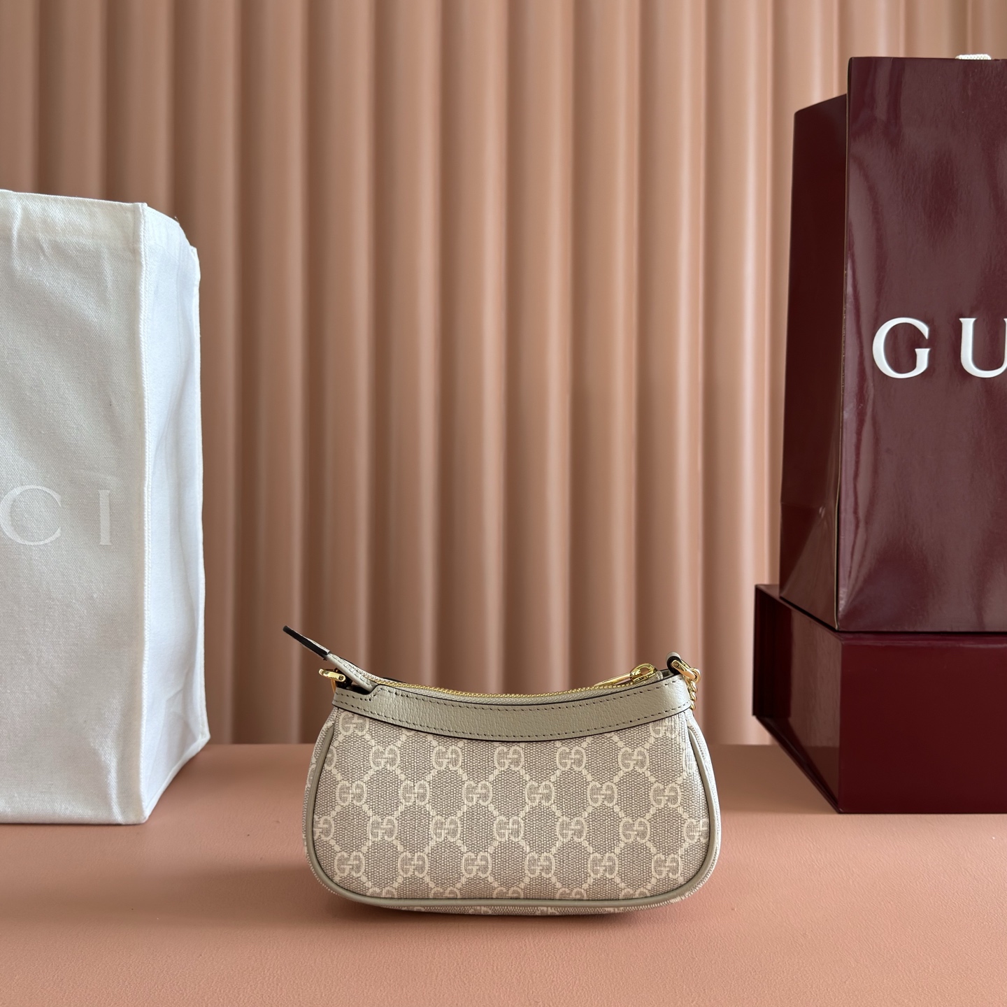 [TOP] GUCCI Ophidia Bag Mini 10 x 19 x 3 cm - Beige - 711 Luxury