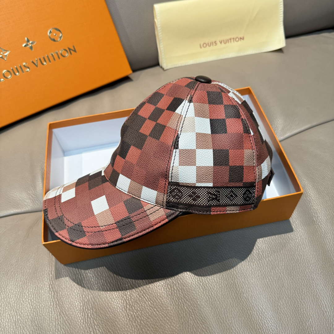 [TOP] Louis Vuitton LV Baseball Hat - Red - 711 Luxury