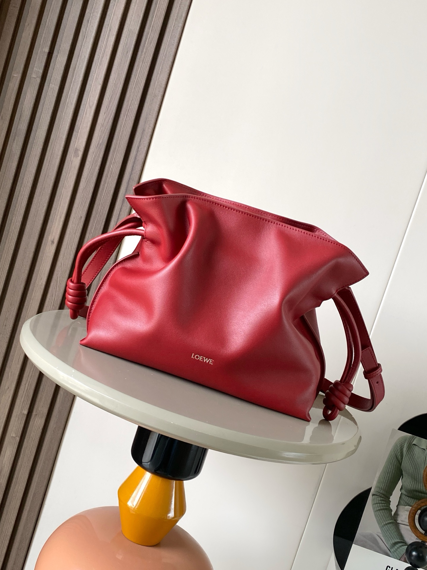 [TOP] LOEWE Flamenco Bag Cowhide Leather 30x24.5x10.5cm - Red - 711 Luxury