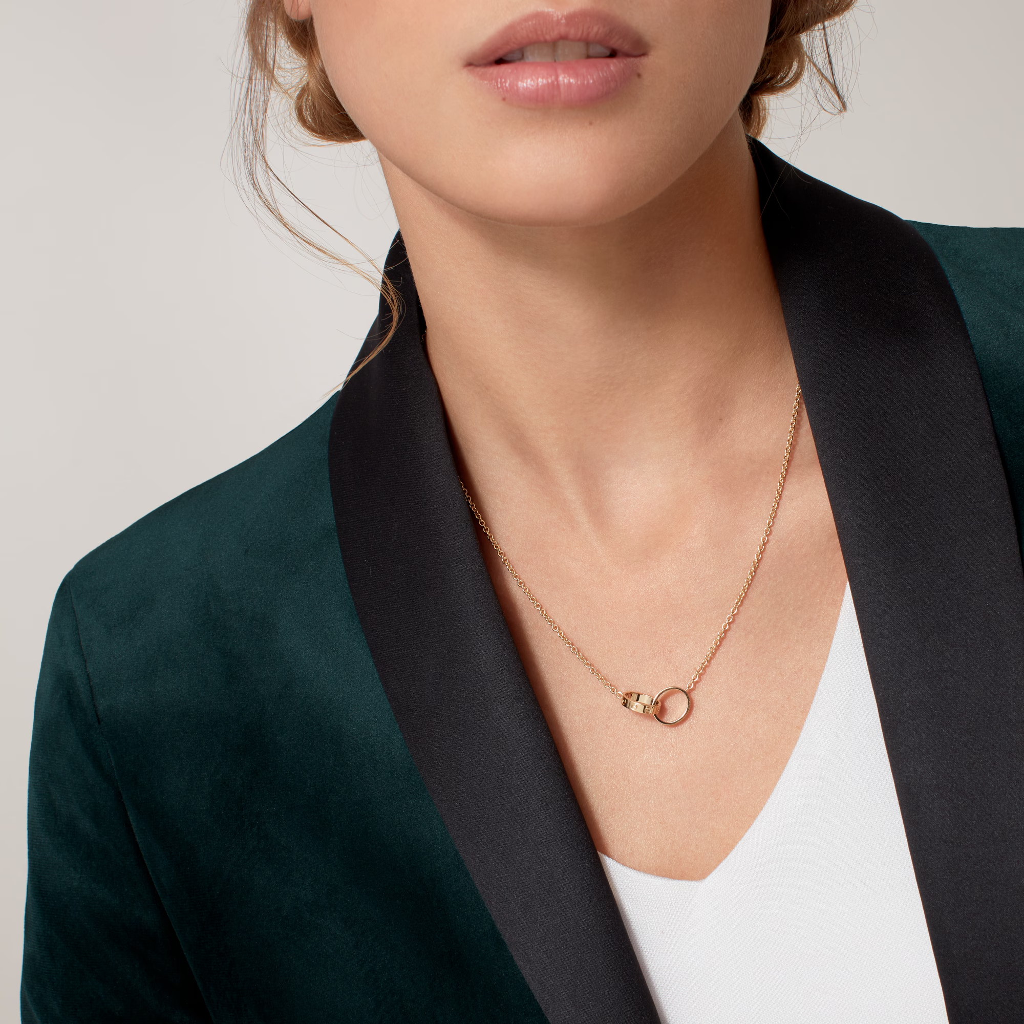 Carty Love Luna Loop Necklace, Yellow Gold, Chain