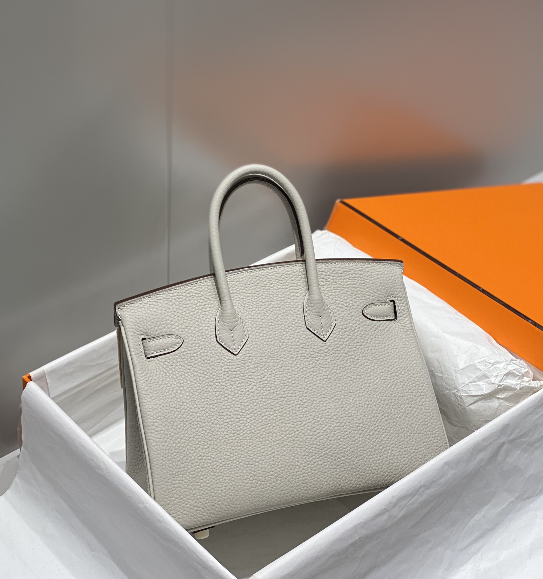 [TOP] HERMES Birkin Togo Leather 25cm - Gris Perle & GHW