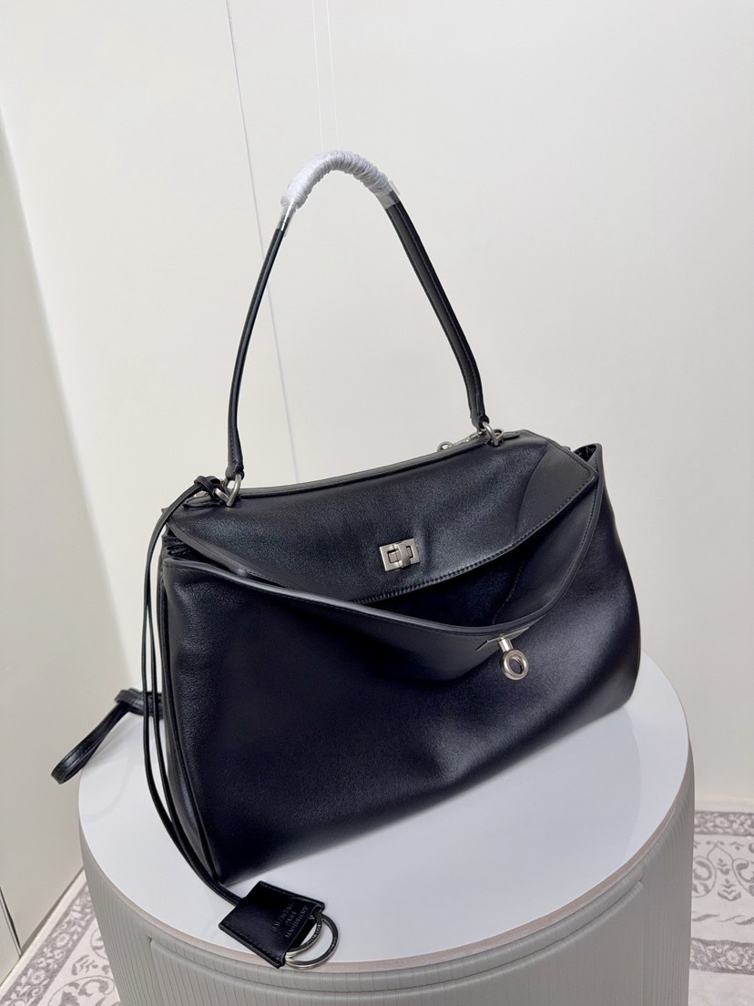 [TOP] BALENCIAGA Rodeo Bag 35x23x11cm - Black & SHW
