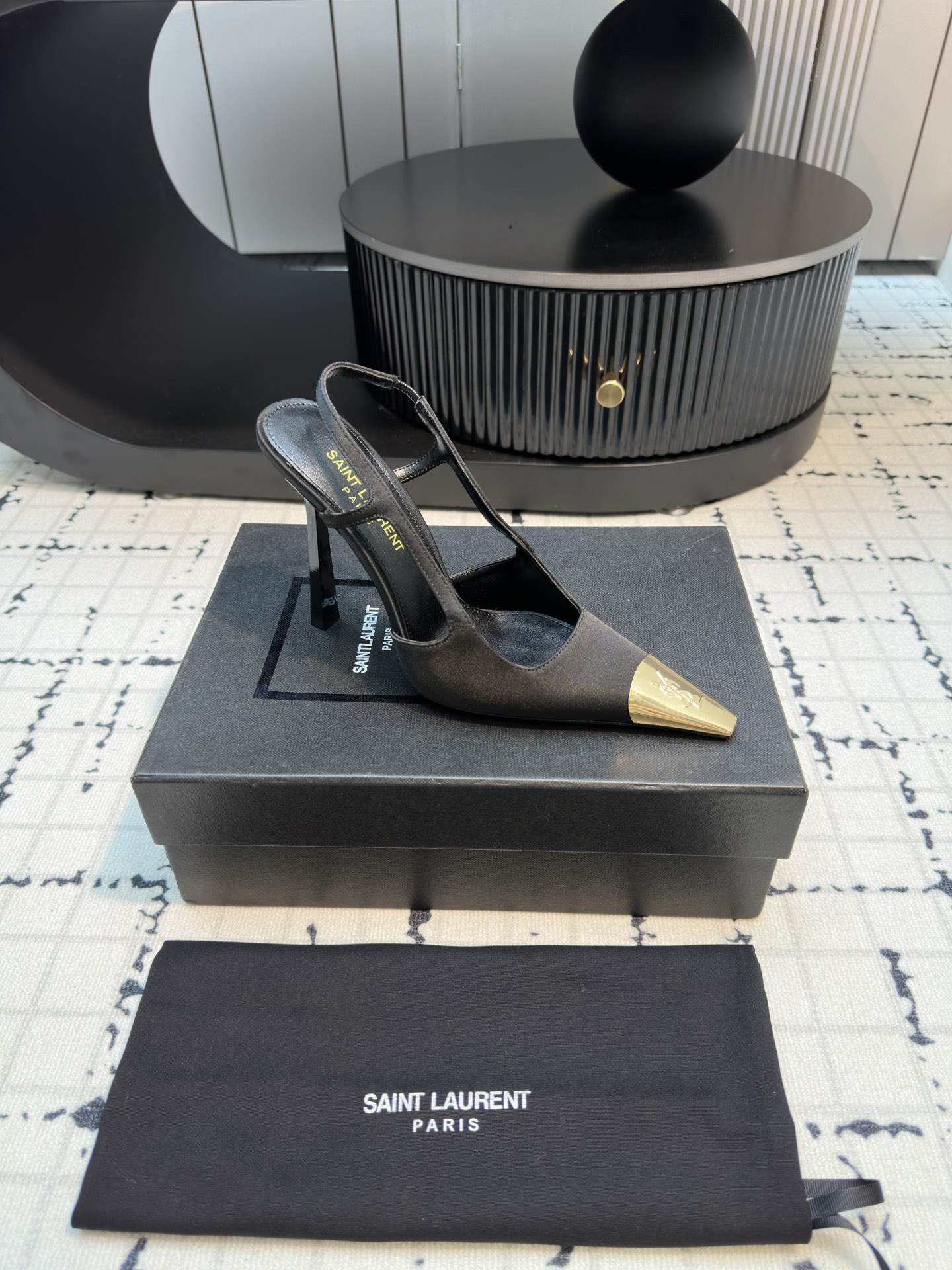 [TOP] Yves Saint Laurent YSL High Heels - Black - 711 Luxury