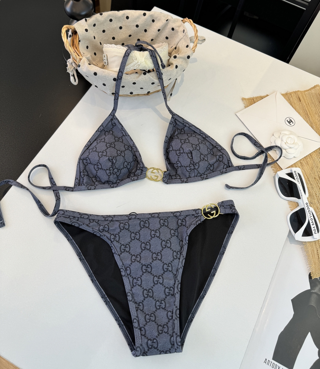[TOP] GUCCI Bikini Swimsuit - Gray - 711 Luxury