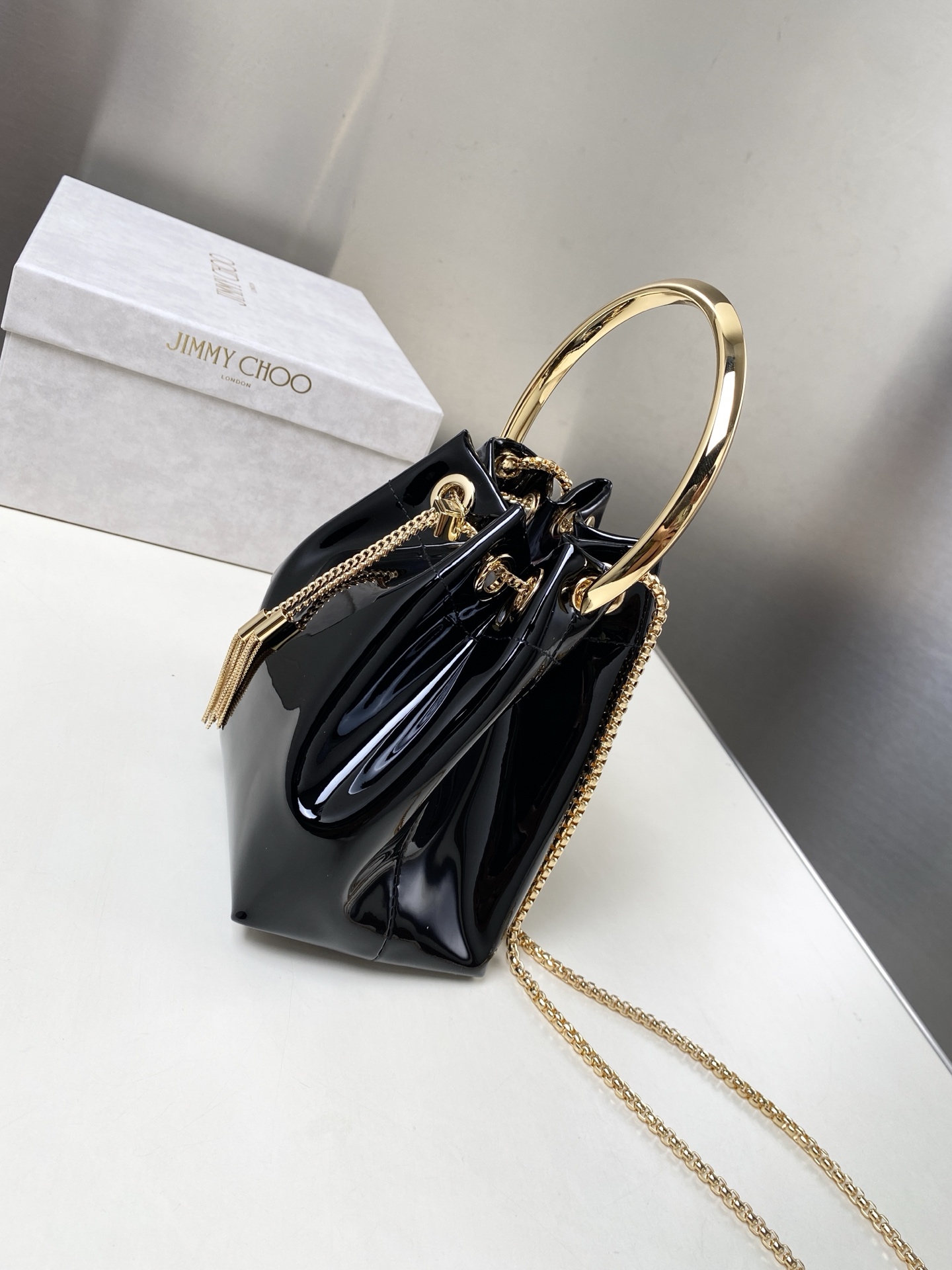 [TOP] JIMMY CHOO Bon Bon Bag 16*15*9.5CM - Black - 711 Luxury
