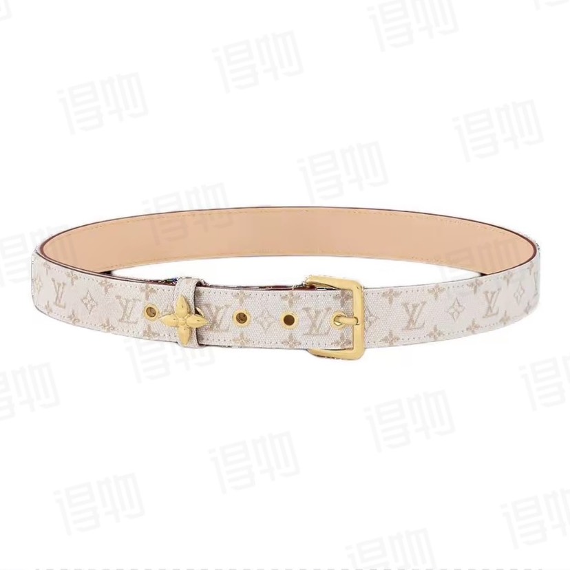 [TOP] Louis Vuitton LV D-Ring Monogram Multicolor Belt 3cm - White - 711 Luxury
