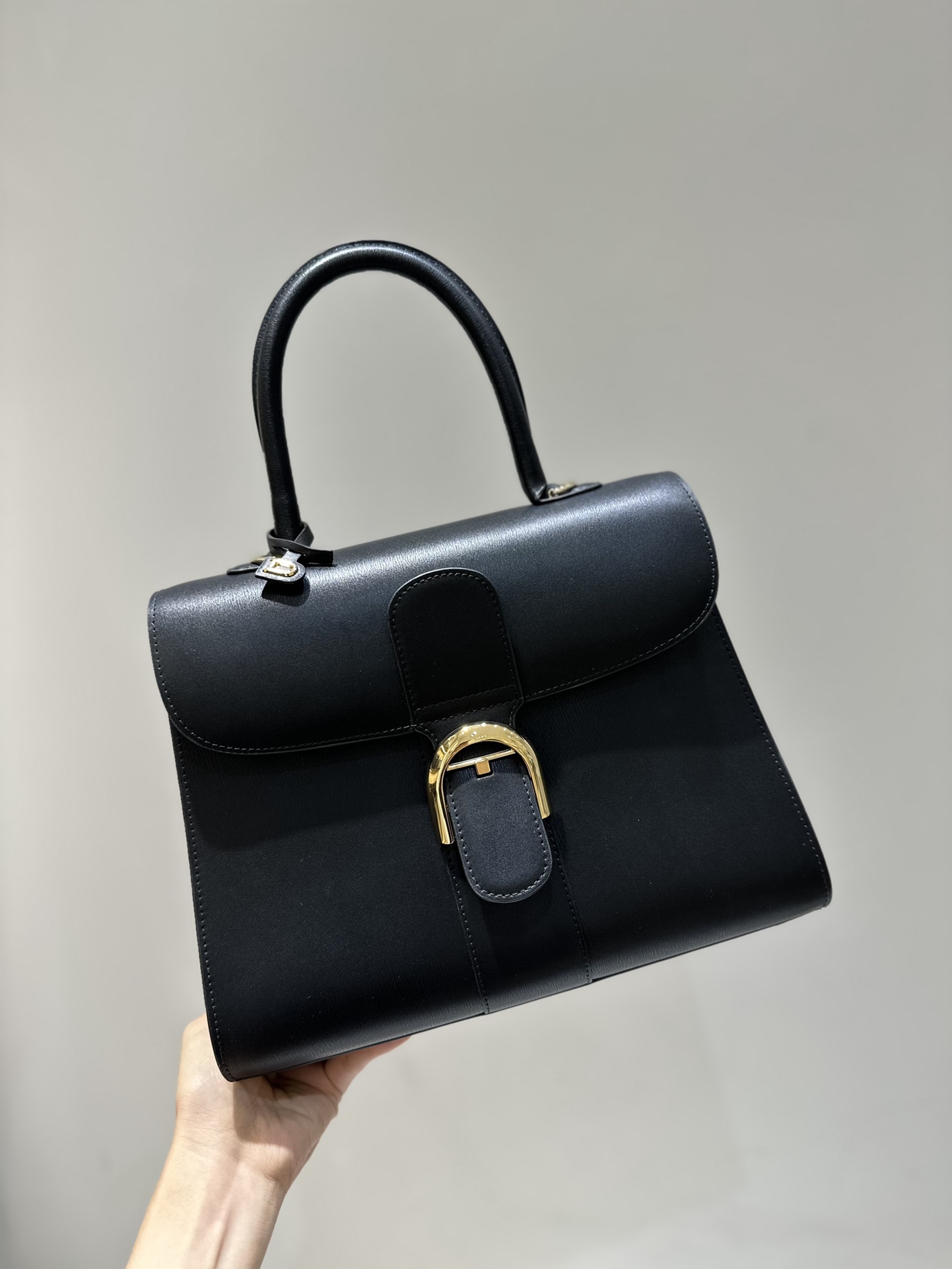 [TOP] Delvaux Brillant Bag Box Leather 28cm - Black - 711 Luxury