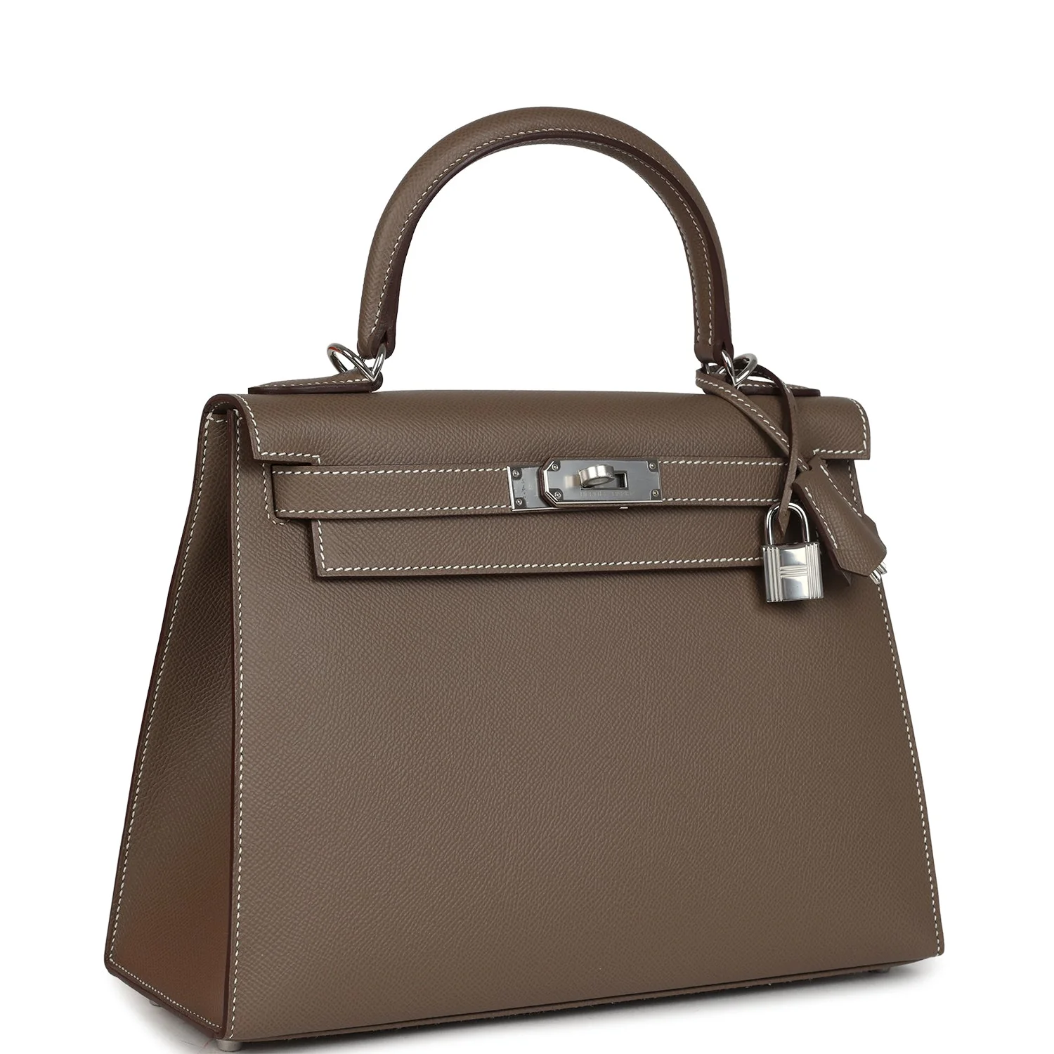 Hermes Kelly Sellier  Etoupe Epsom Palladium Hardware