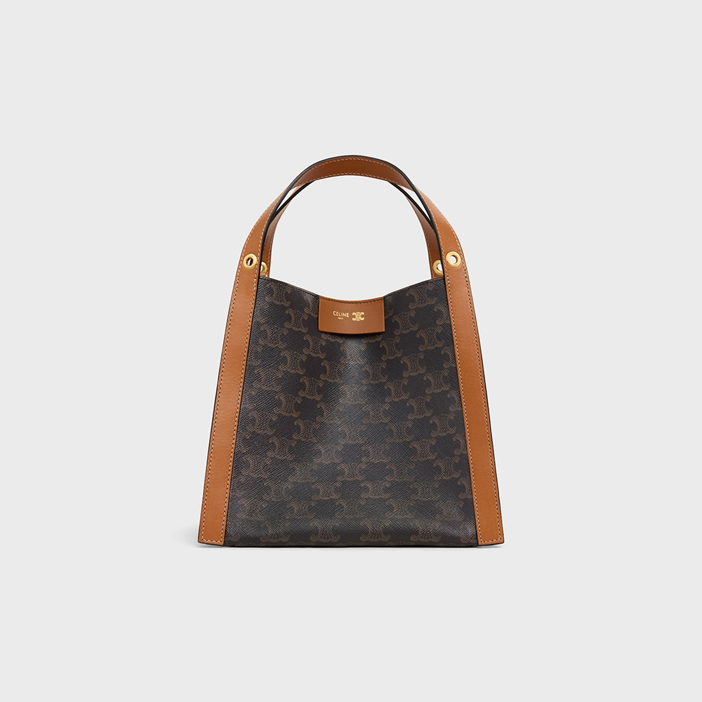 Celine Bag Celine Small Cube Bag in Triomphe Canvas and Natural Calfskin | Nigo Office