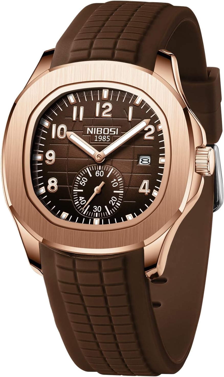 NIBOSI Mens Watches Analog Military Watch with Calendar Black Silicone Strap Waterproof Men’s Wrist Watches Classic Unique Dainty Minimalist Dress Designer Quartz Watches for Men