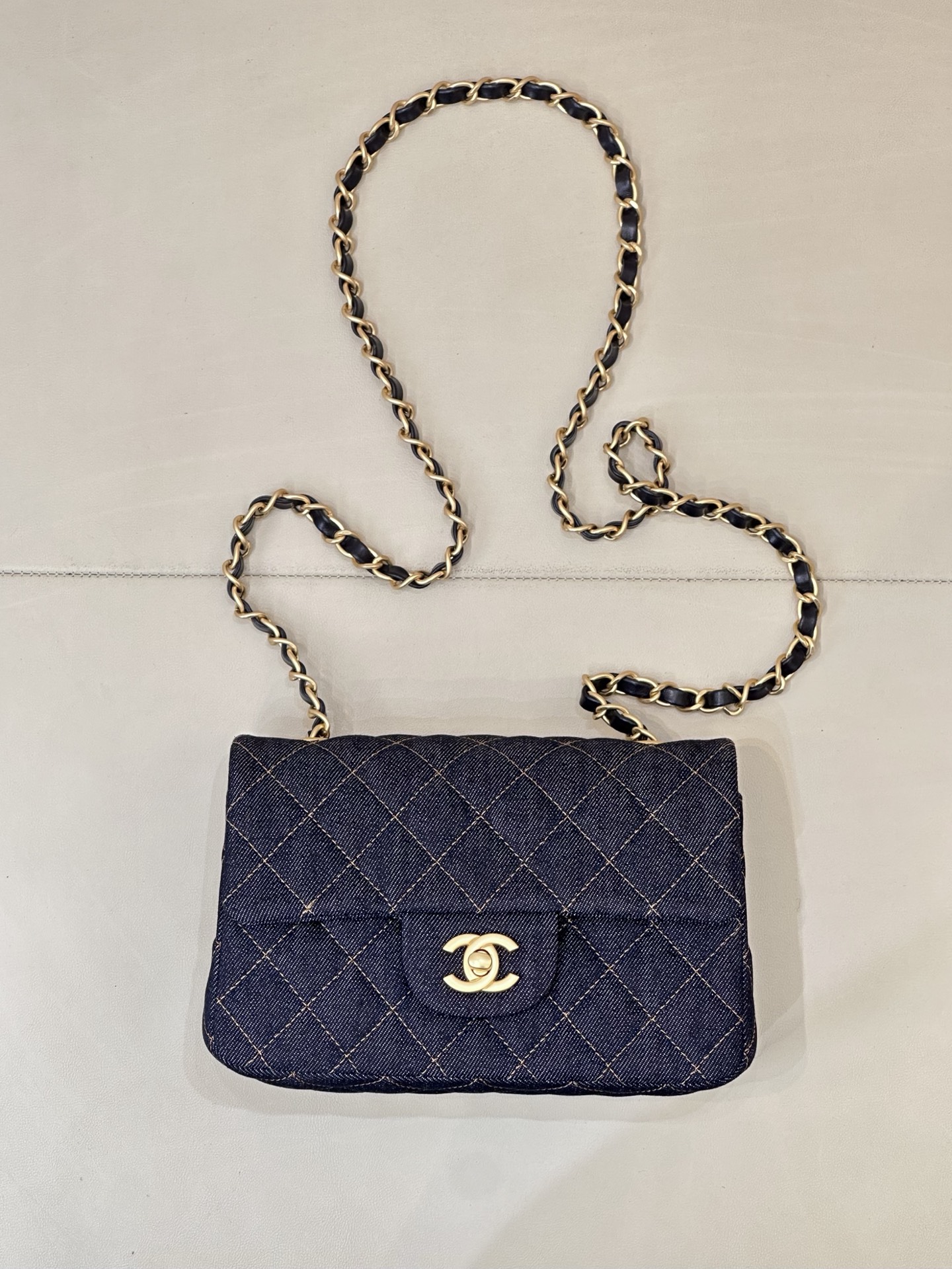 Chanel Classic Quilted Denim Bag